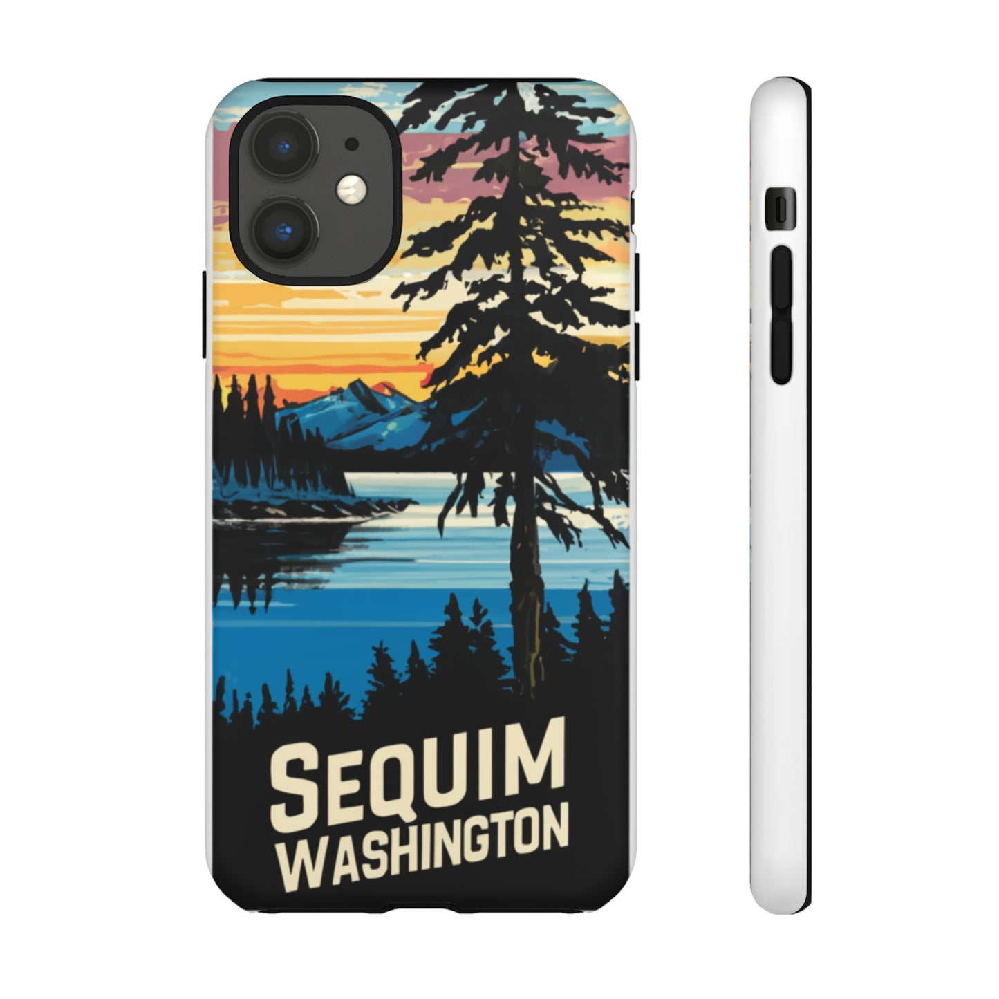 Sequim Washington Sunset Bay & Douglas Fir Protective Phone Case