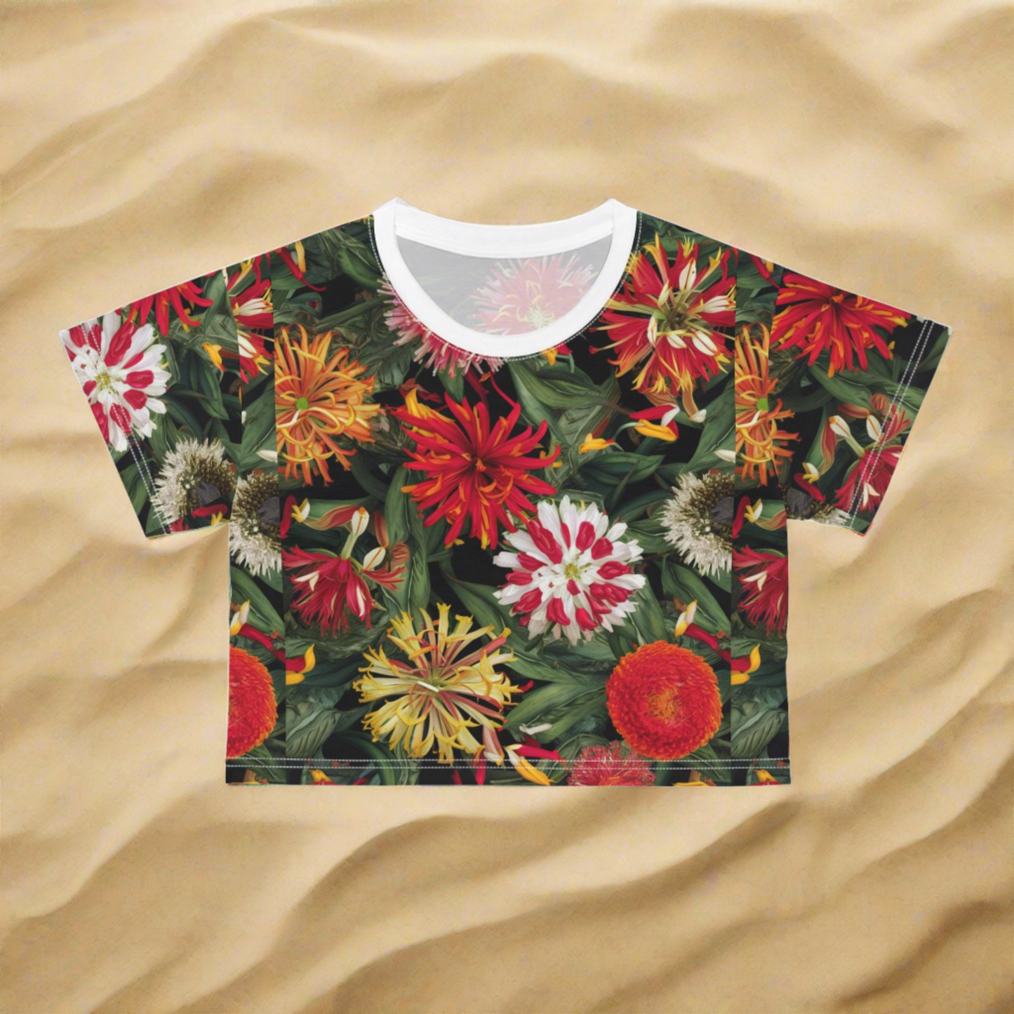 Lantana Flower Crop Top Beachwear