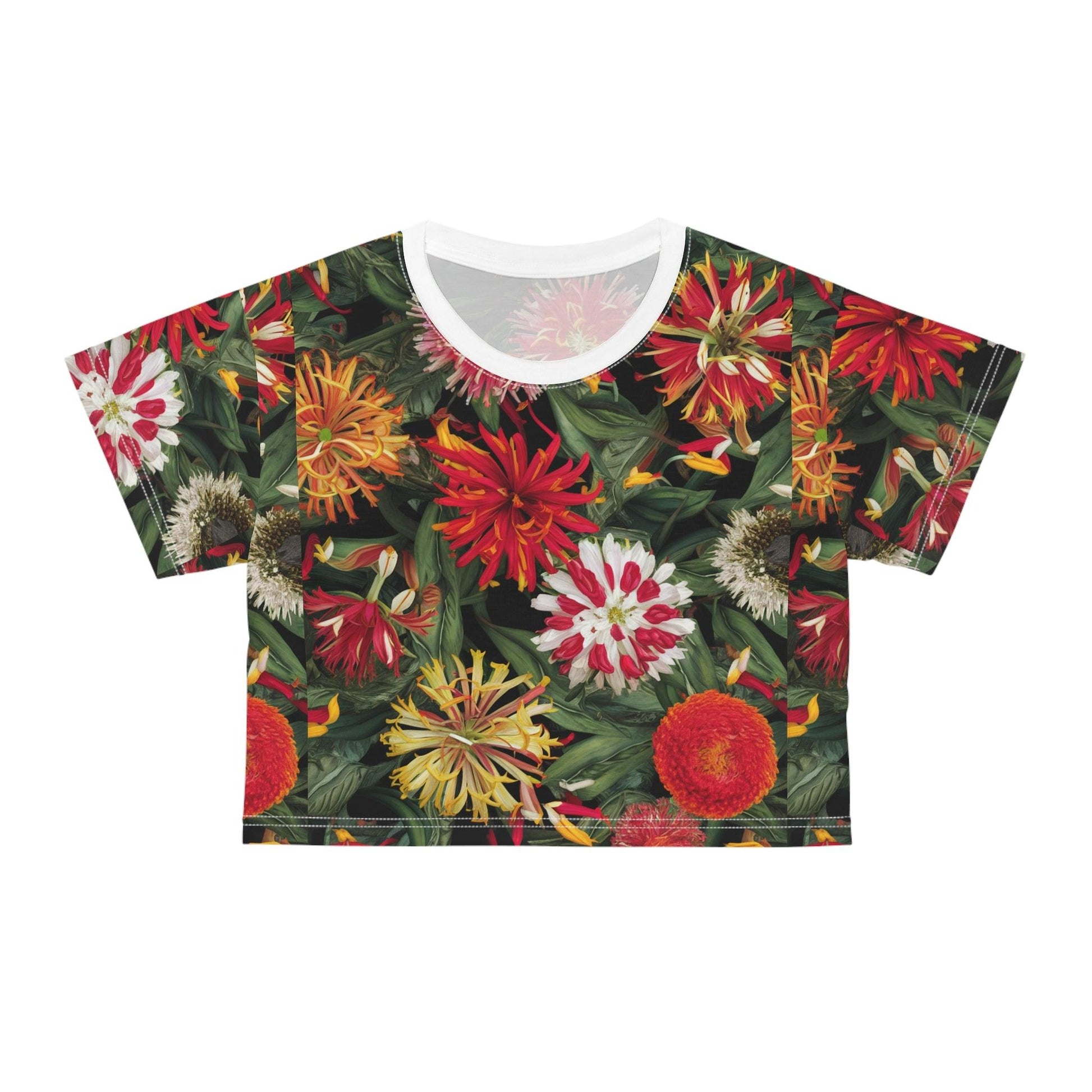 Sea Inspired Lantana Large Repeating Print, Crop Tee (AOP) - Coastal Collections