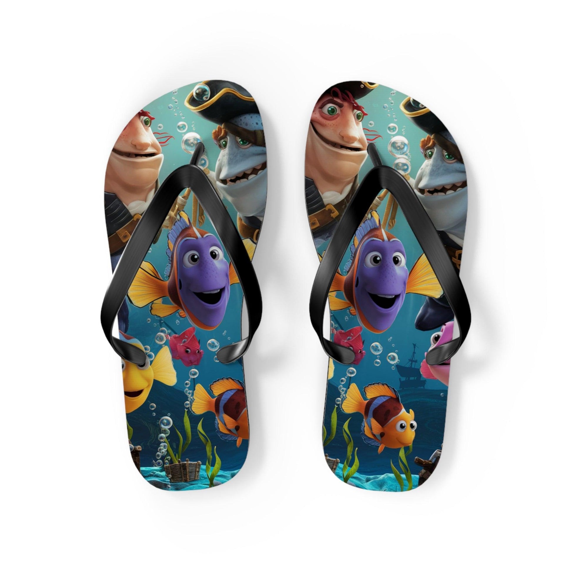 Comical Fish and Pirates Inspired Flip Flops, Express Your Beach Loving Self - Coastal Collections