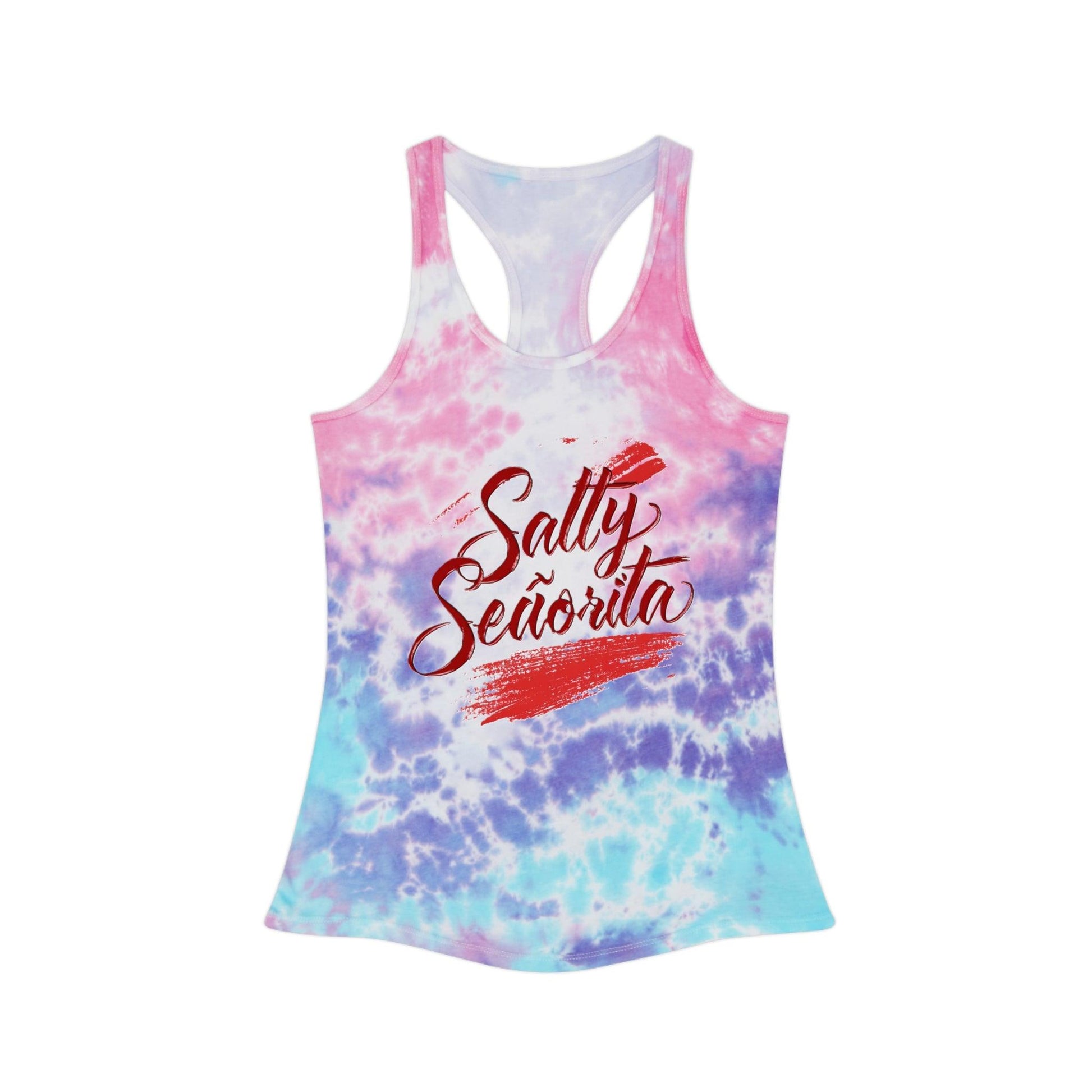 Salty Senorita Tie Dyed Tank Top, Print on Front - Coastal Collections