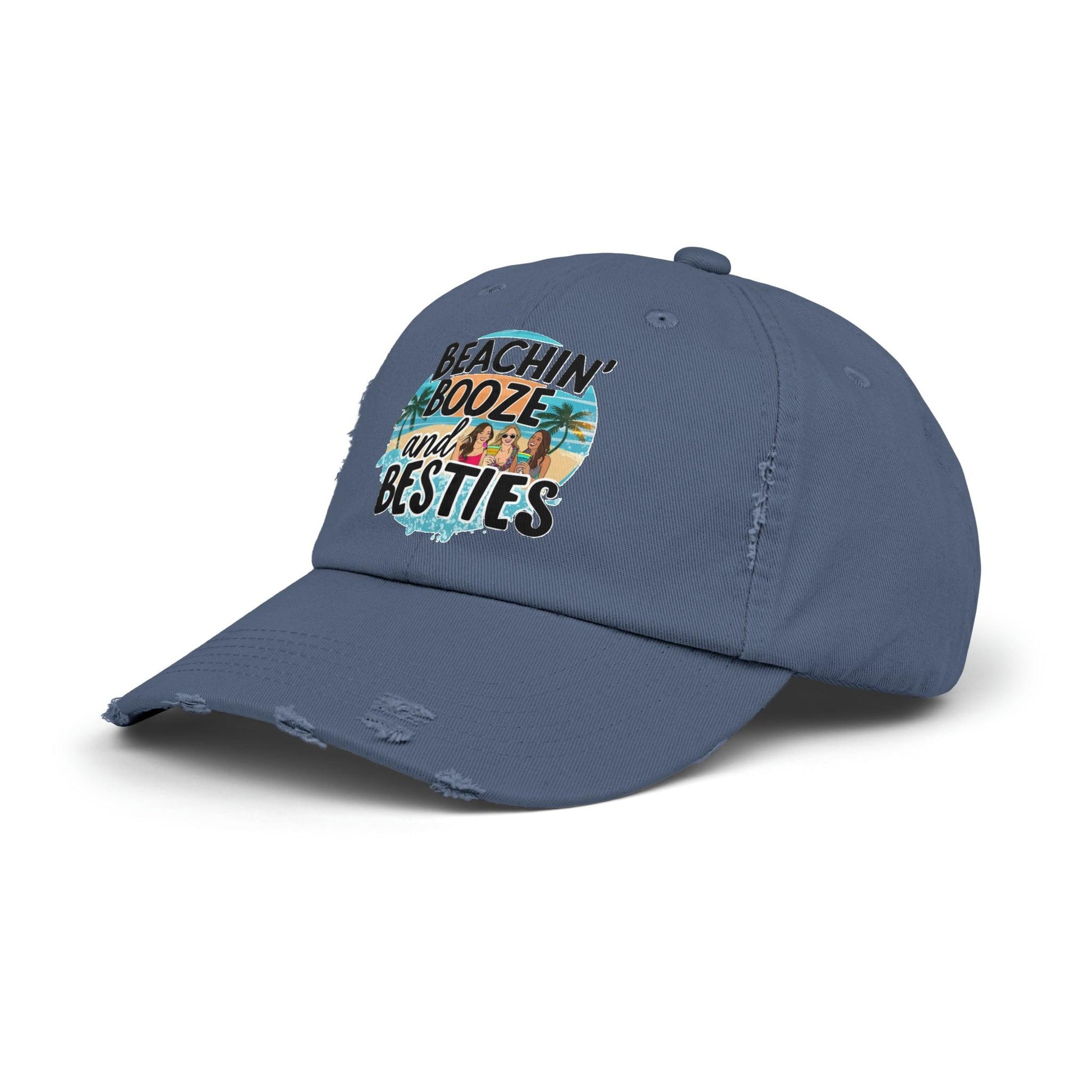 Beachin Booze and Besties Retro Cap, Girls Night Out, Casual Beach Hat - Coastal Collections