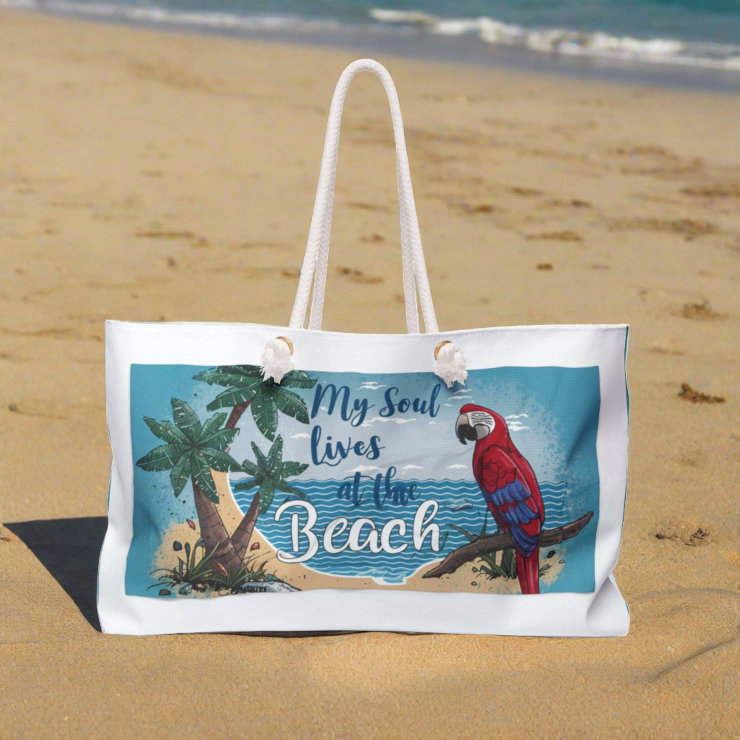 My Soul Lives at the Beach - Beach Bag