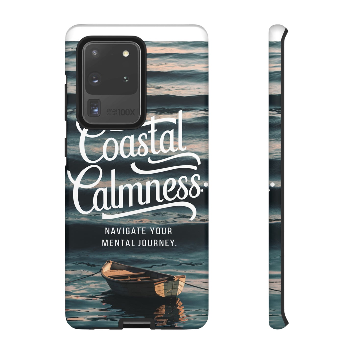 Coastal Calmness, Old Wooden Row Boat Design Protective Phone Case