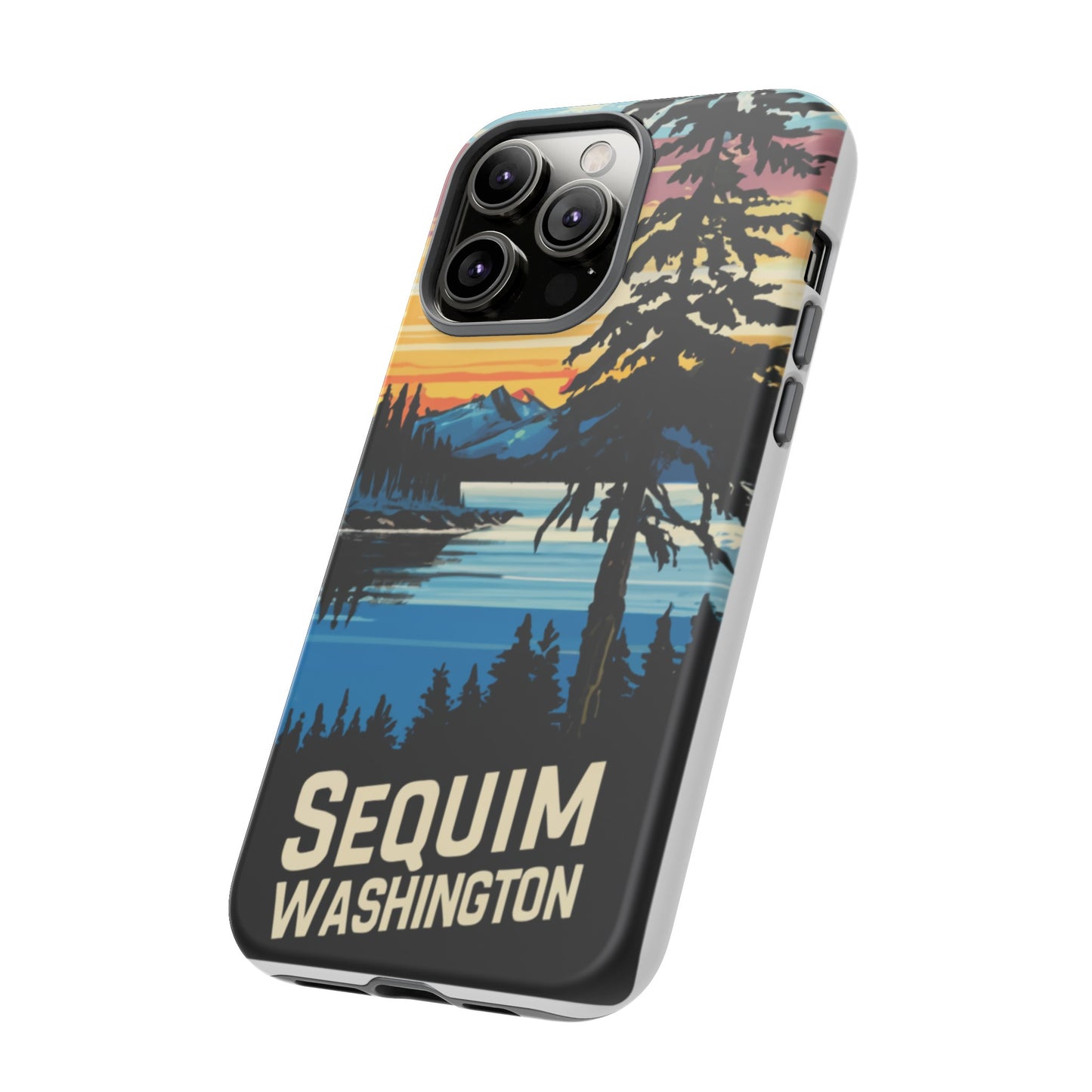 Sequim Washington Sunset Bay & Douglas Fir Protective Phone Case