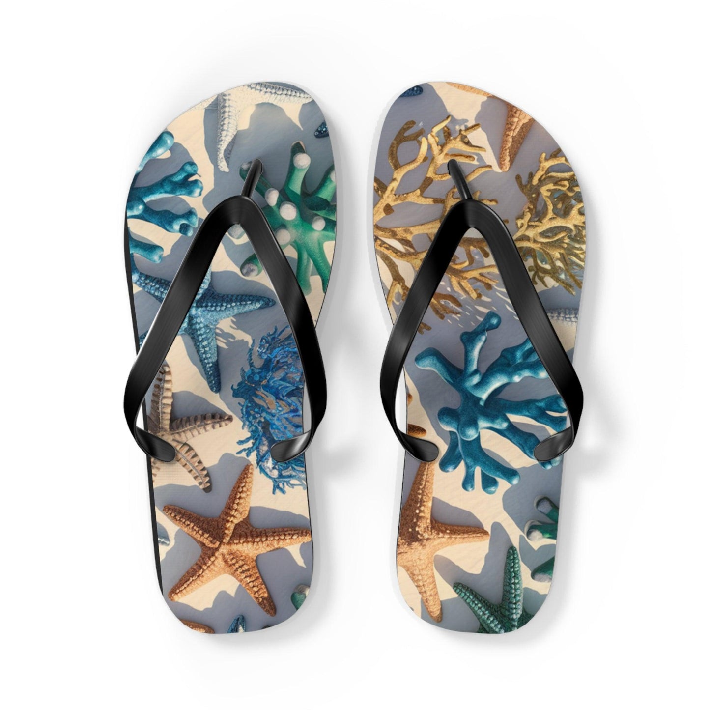 Starfish and Coral Inspired Flip Flops, Express Your Beach Loving Self - Coastal Collections