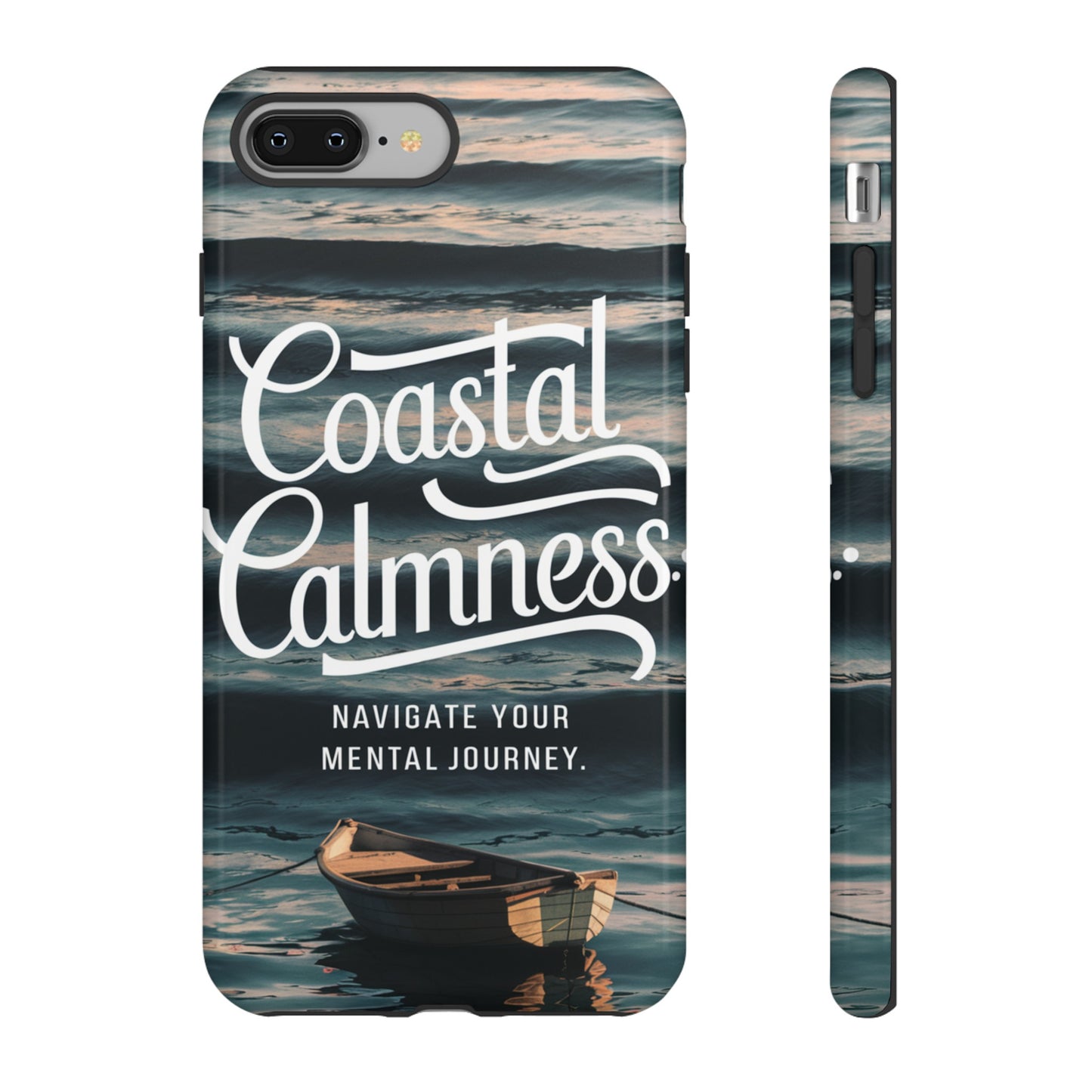 Coastal Calmness, Old Wooden Row Boat Design Protective Phone Case