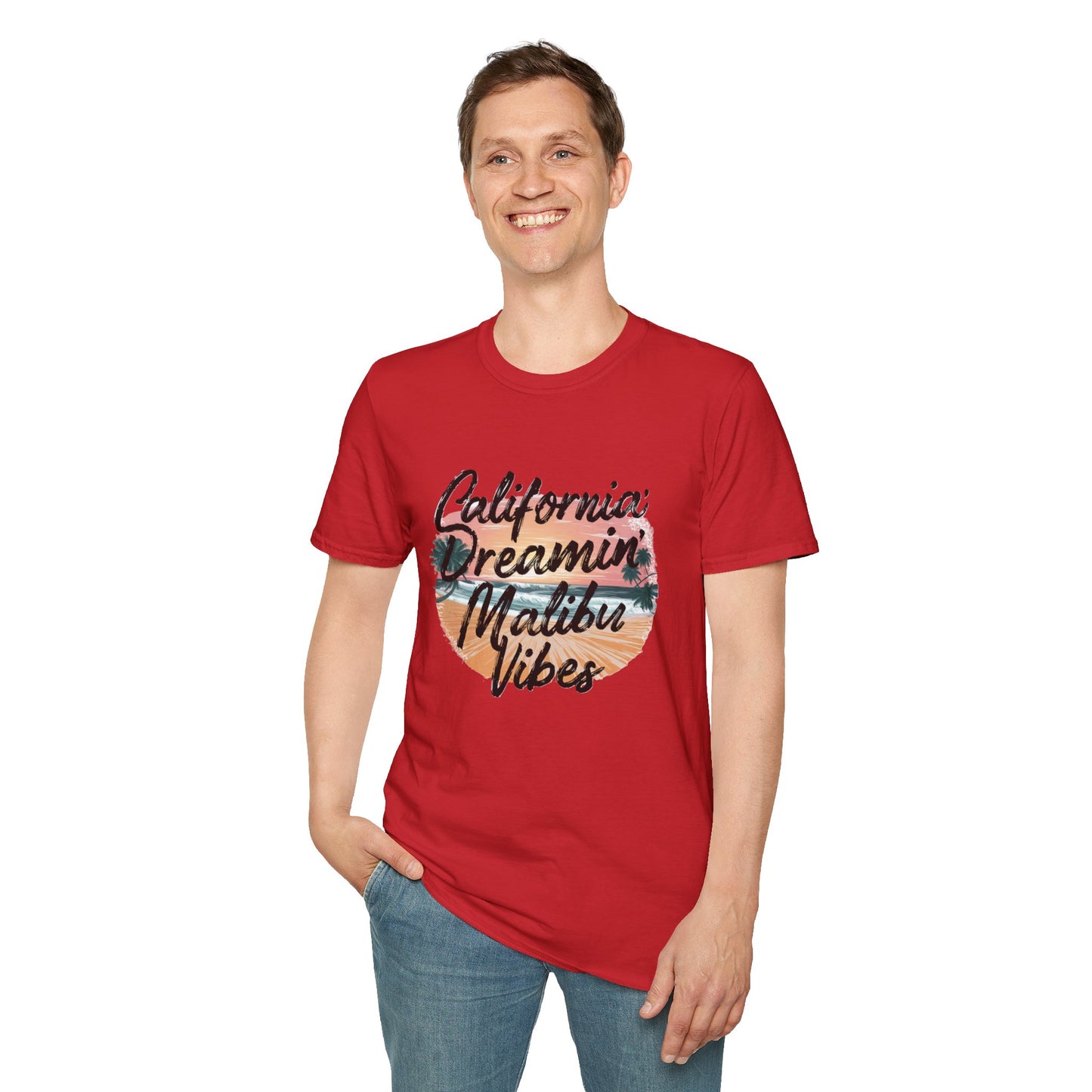 California Dreamin, Malibu Vibes Tee - Unisex Softstyle T-Shirt