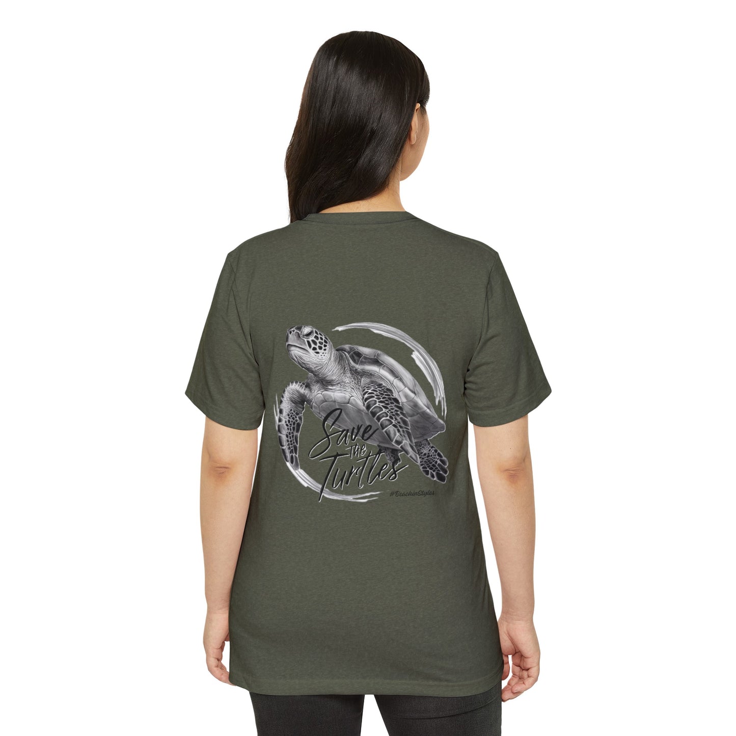 Save the Turtles Unisex Recycled Organic T-Shirt (Print on Back)