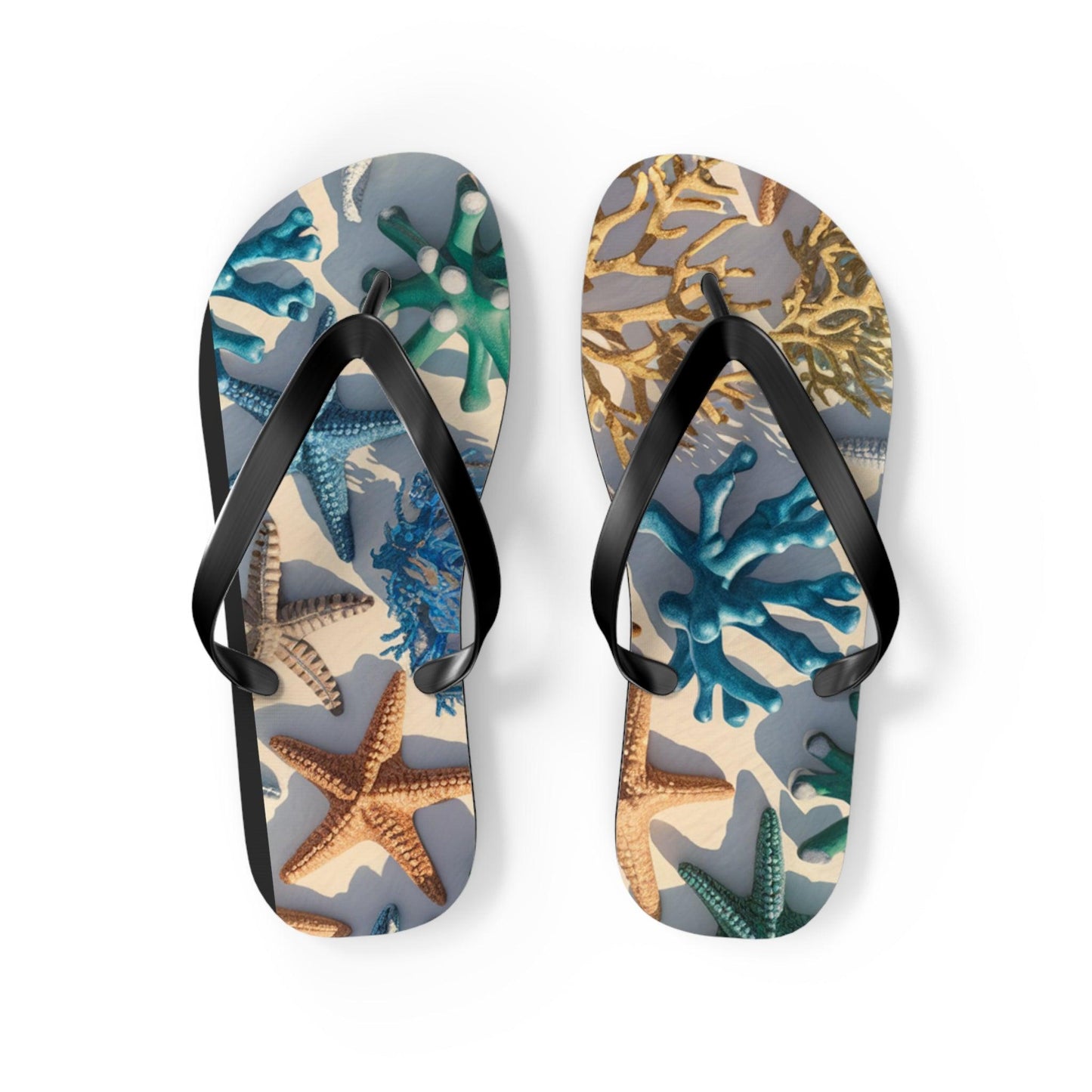 Starfish and Coral Inspired Flip Flops, Express Your Beach Loving Self - Coastal Collections