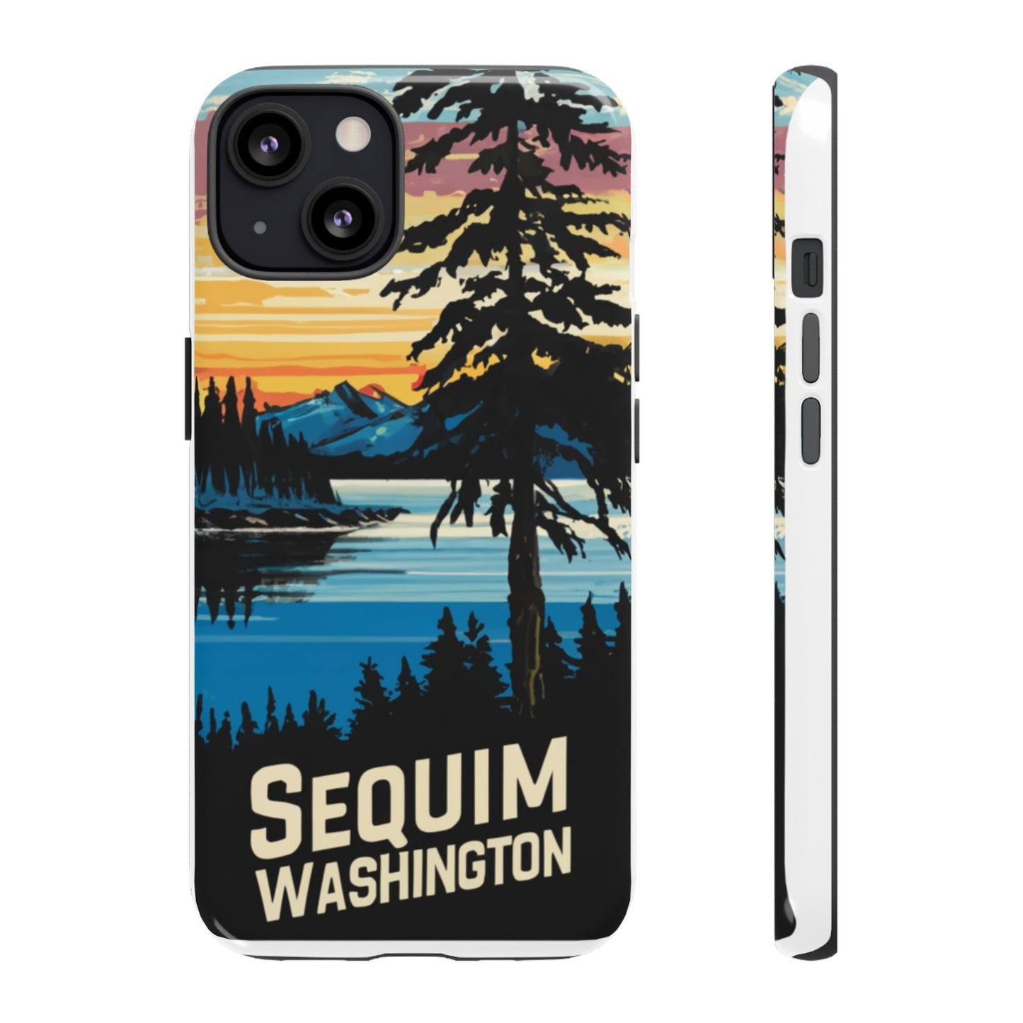 Sequim Washington Sunset Bay & Douglas Fir Protective Phone Case