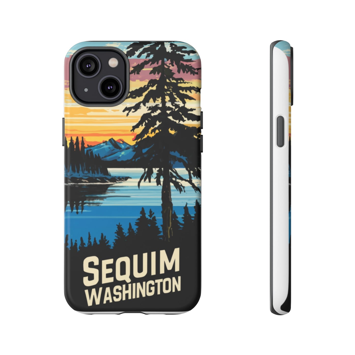 Sequim Washington Sunset Bay & Douglas Fir Protective Phone Case