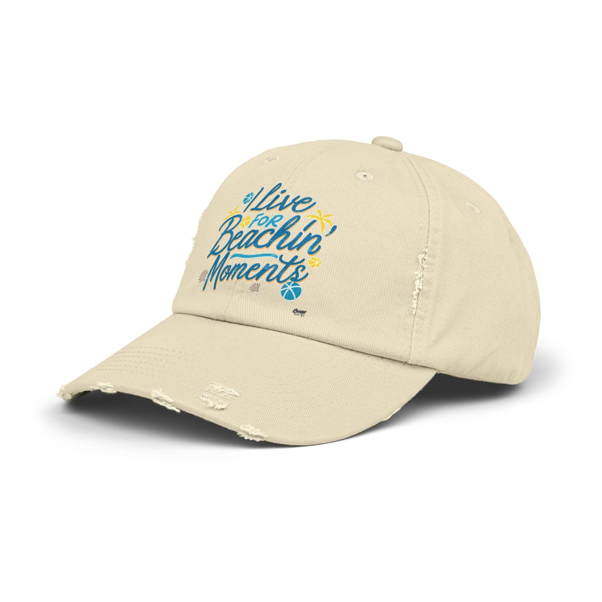 I Live For Beachin Moments Distressed Cap, Casual Beach Hat - Coastal Collections