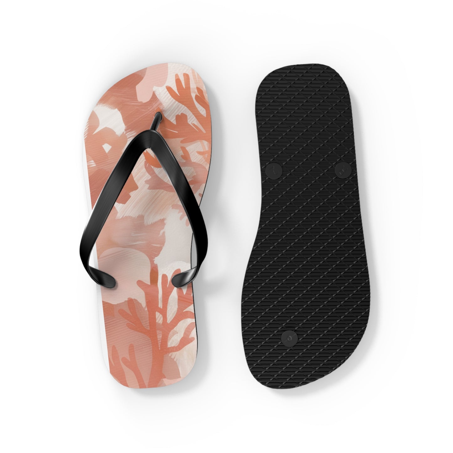 Coral Abstract Beach - Flip Flops, Sandals