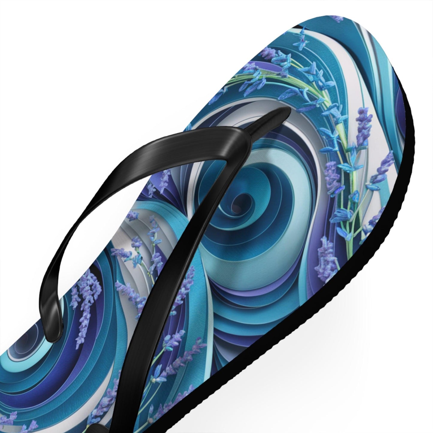 Sea Lavendar Ocean Waves Inspired Flip Flops, Express Your Beach Loving Self - Coastal Collections