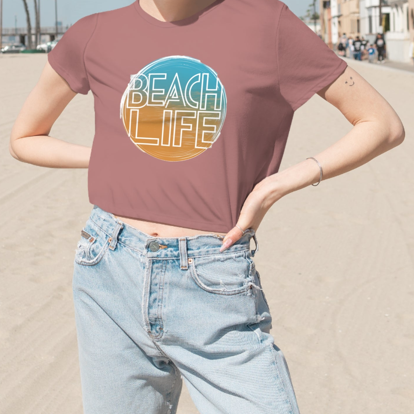 Beach Life - Women's Flowy Cropped Top