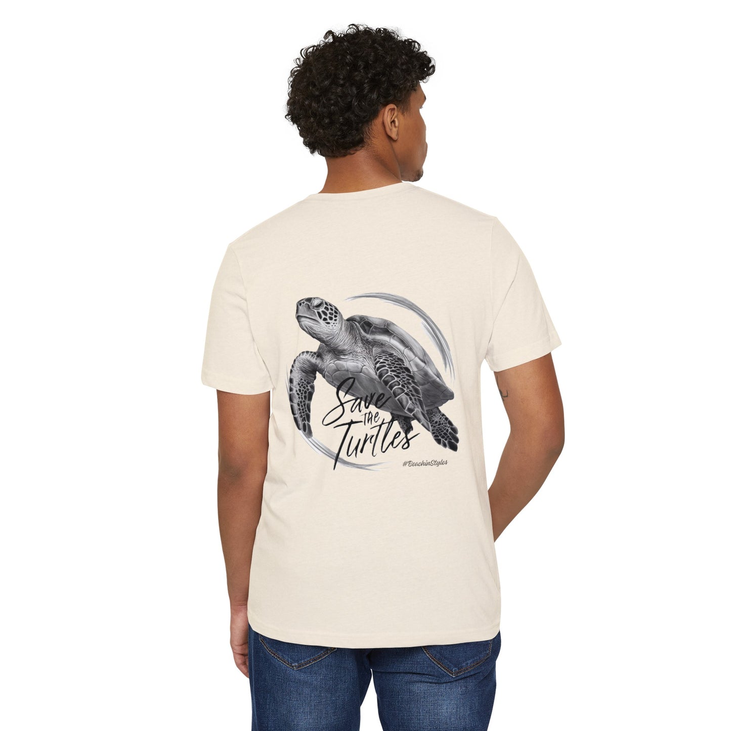 Save the Turtles Unisex Recycled Organic T-Shirt (Print on Back)