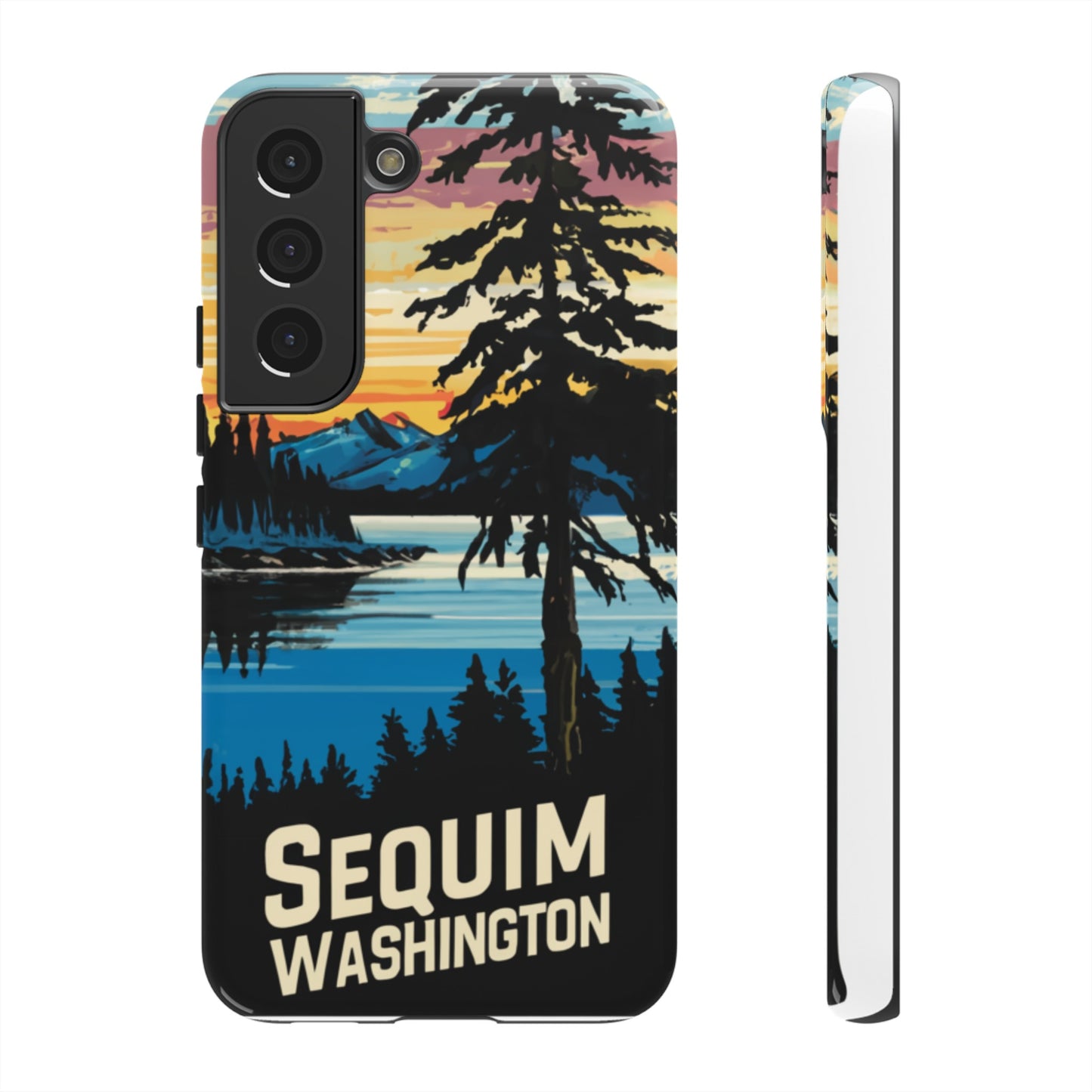 Sequim Washington Sunset Bay & Douglas Fir Protective Phone Case