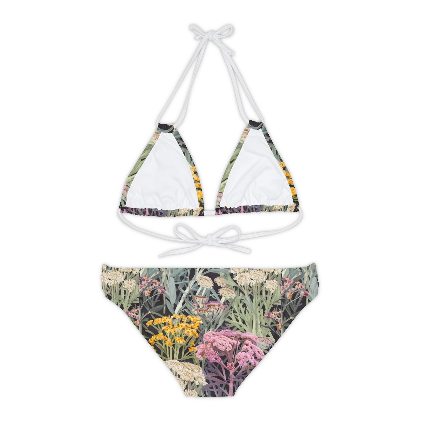 Yarrow Flower Bouquet Strappy Bikini Set