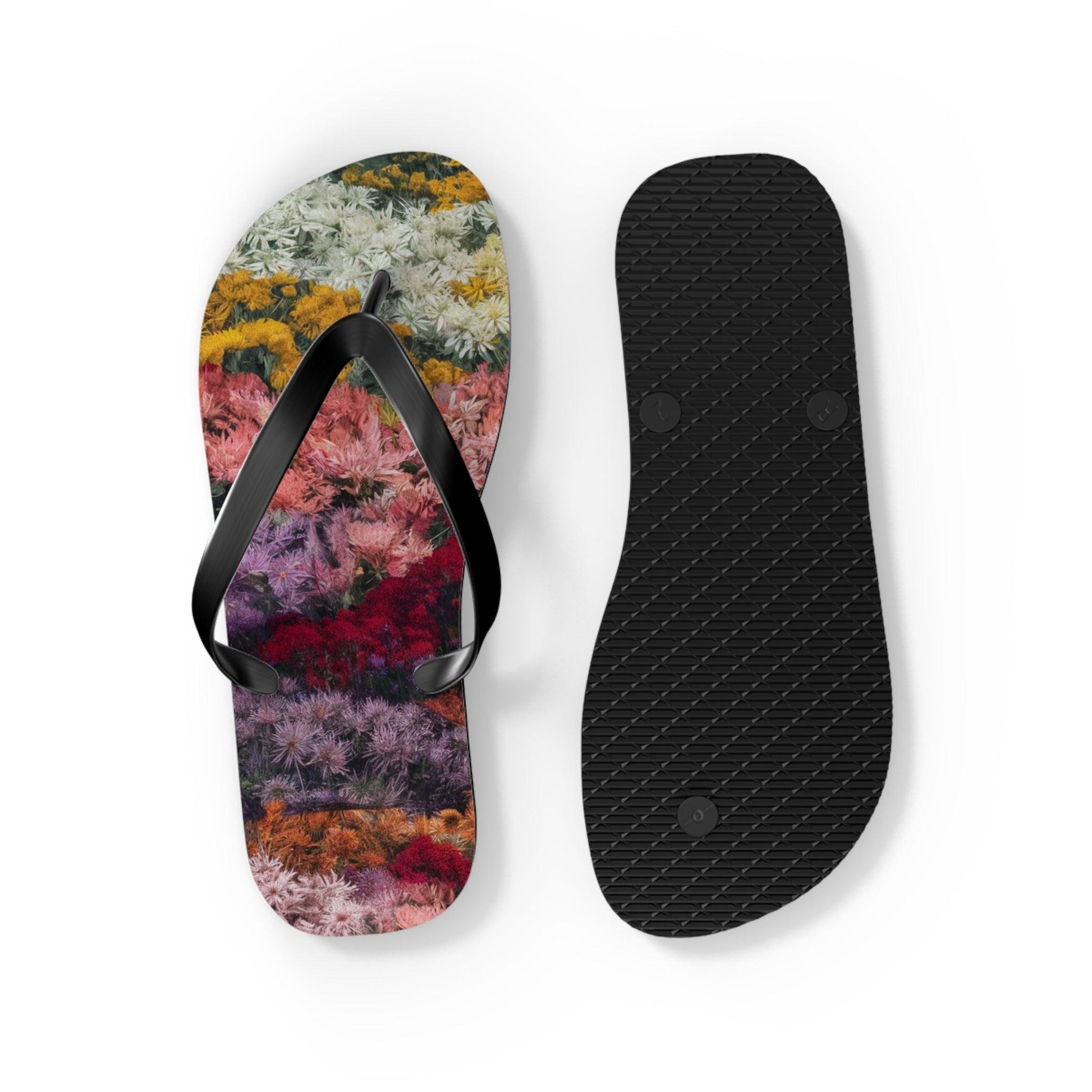 Yarrow Bouquet Flower Inspired Flip Flops, Express Your Beach Loving Self - Coastal Collections