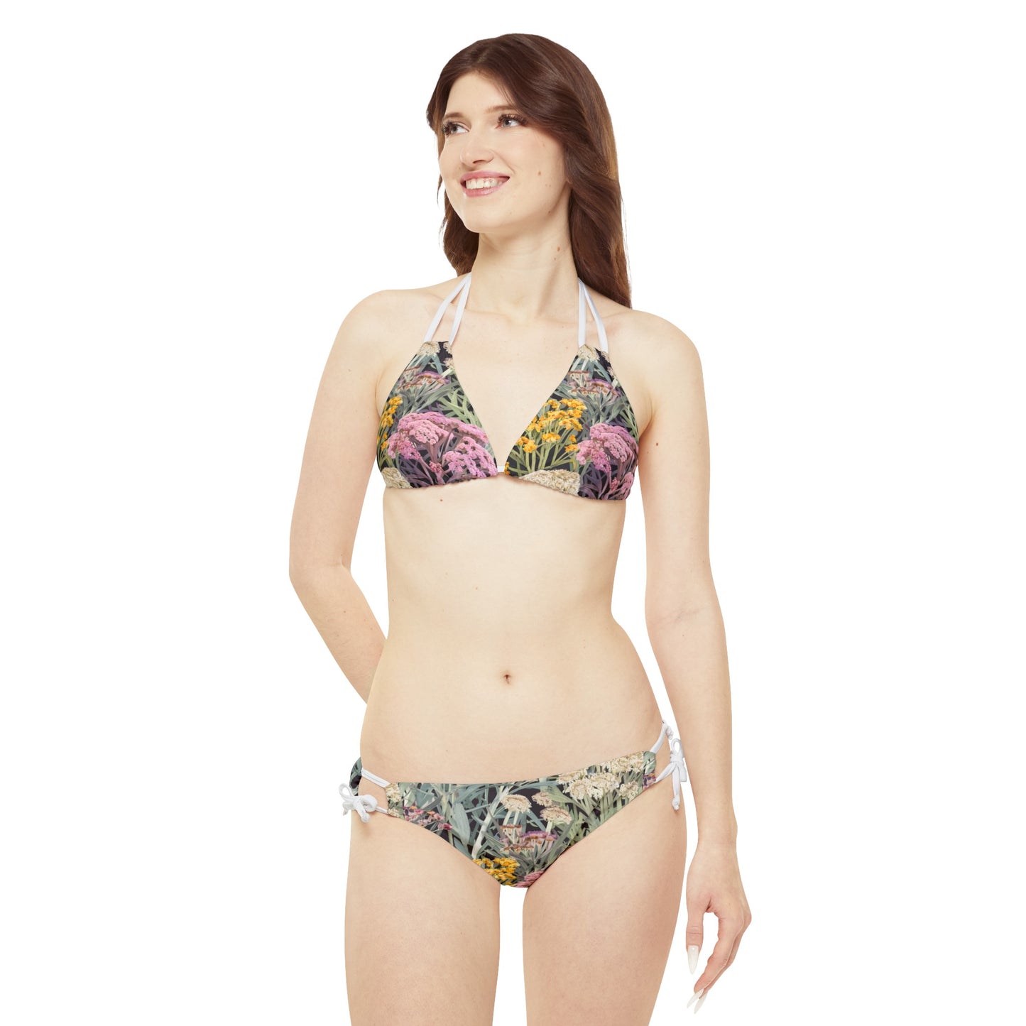 Yarrow Flower Bouquet Strappy Bikini Set