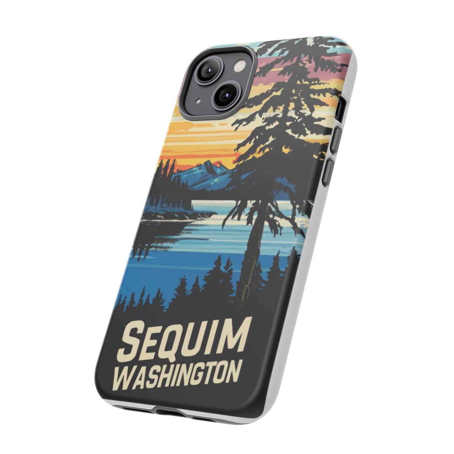 Sequim Washington Sunset Bay & Douglas Fir Protective Phone Case