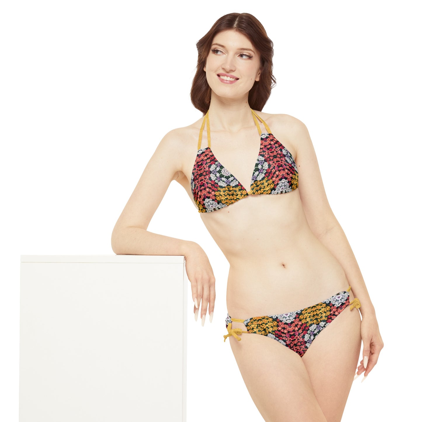 Yarrow Flower Strappy Bikini Set