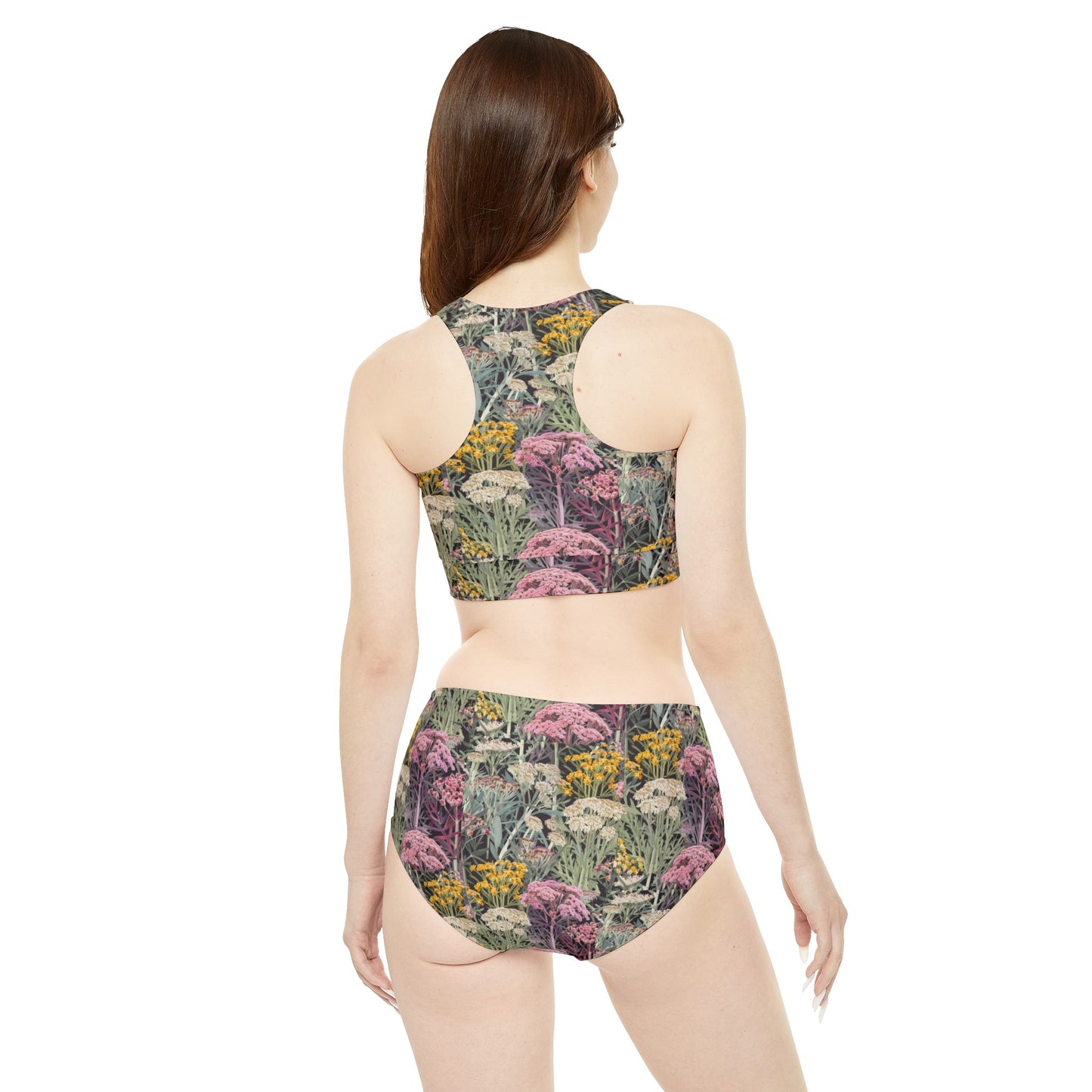 Yarrow Flower Bouquet Sporty Bikini Set