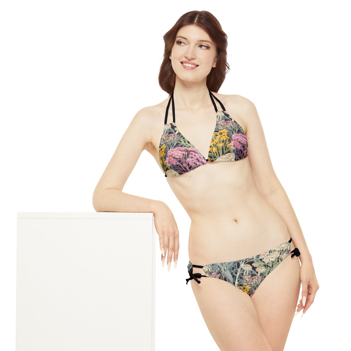 Yarrow Flower Bouquet Strappy Bikini Set