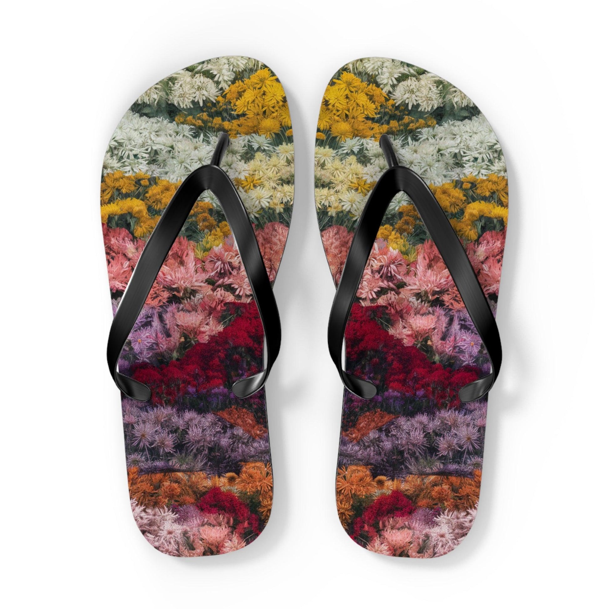 Yarrow Bouquet Flower Inspired Flip Flops, Express Your Beach Loving Self - Coastal Collections