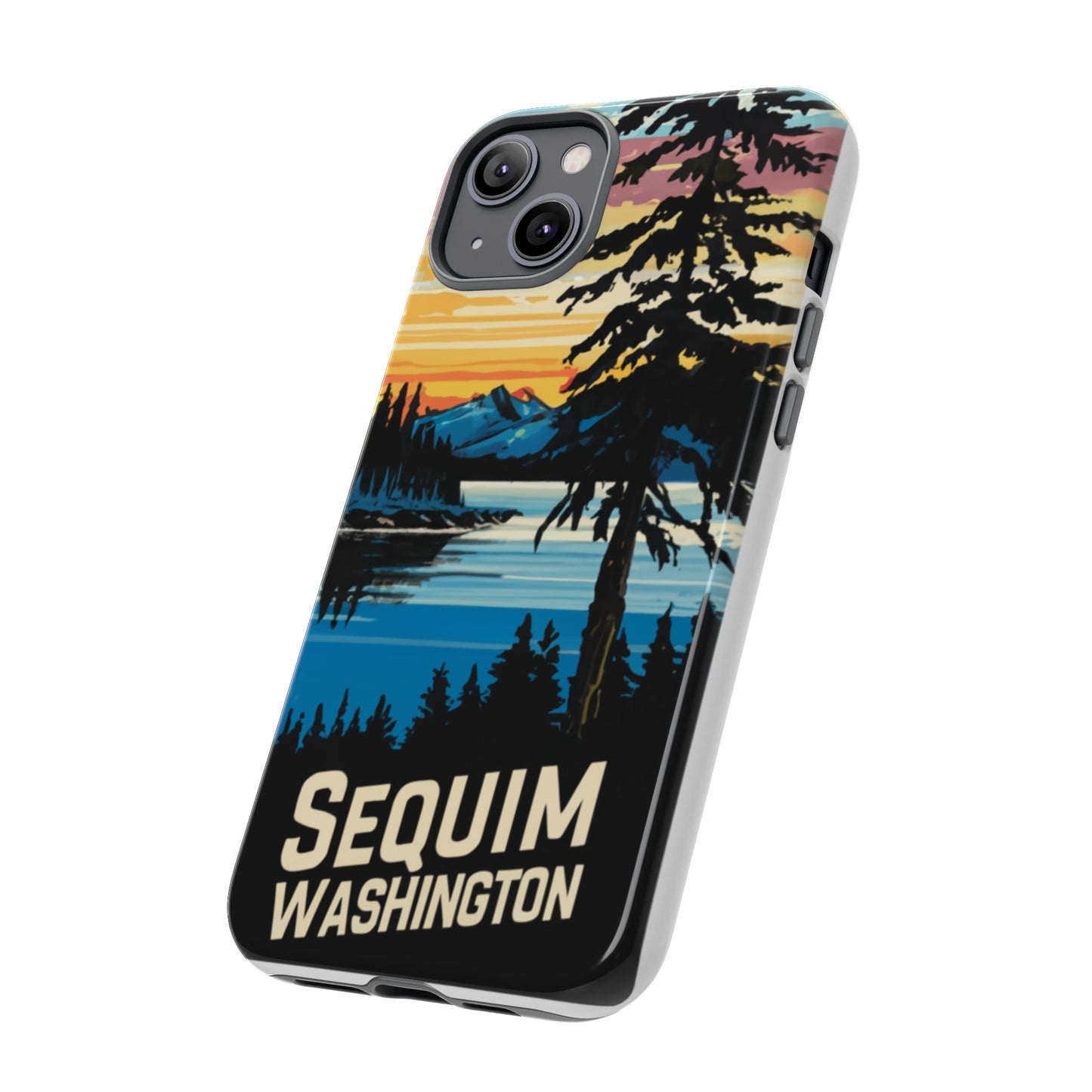 Sequim Washington Sunset Bay & Douglas Fir Protective Phone Case