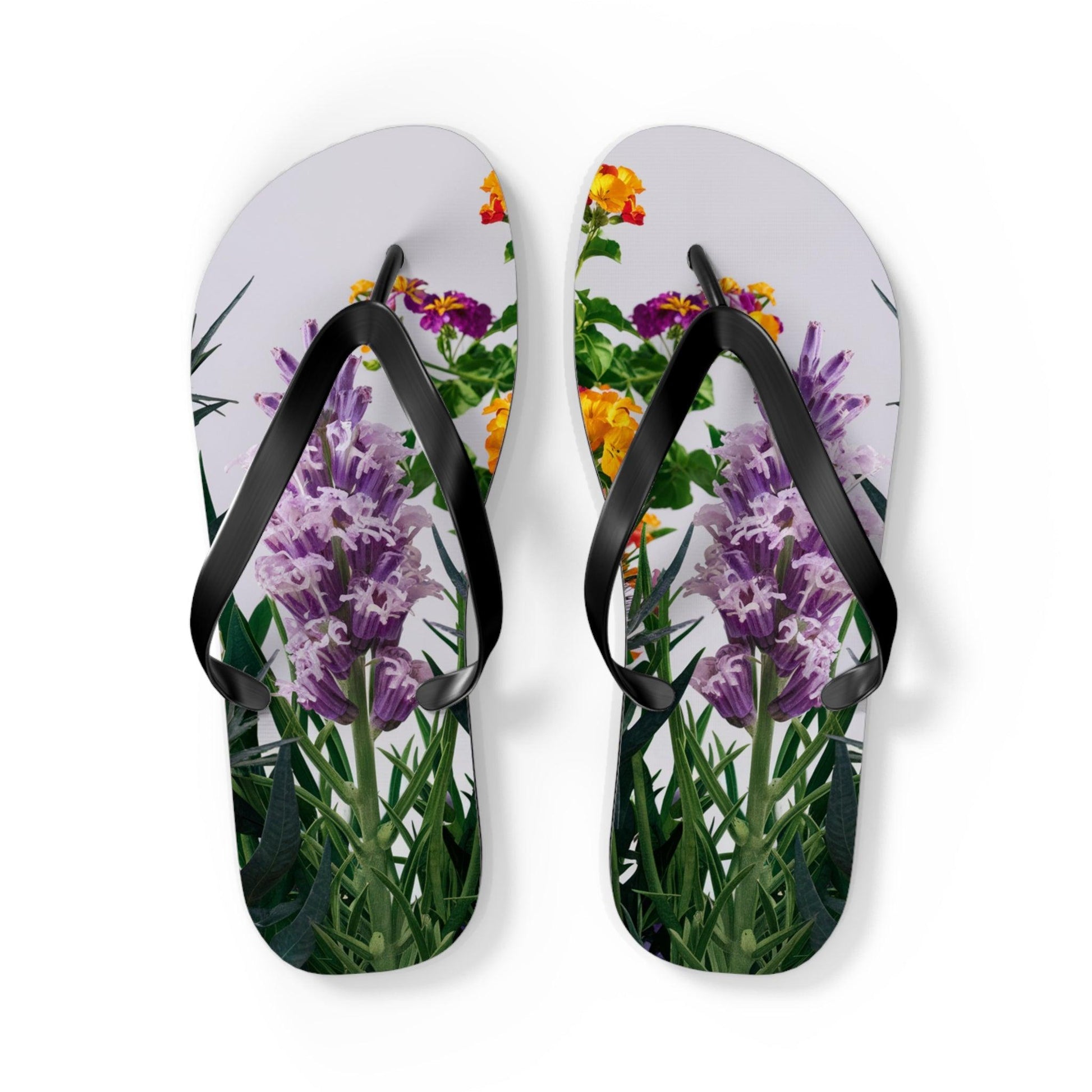 Sea Lavendar with purple hues flower bouquet Inspired Flip Flops, Express Your Beach Loving Self - Coastal Collections