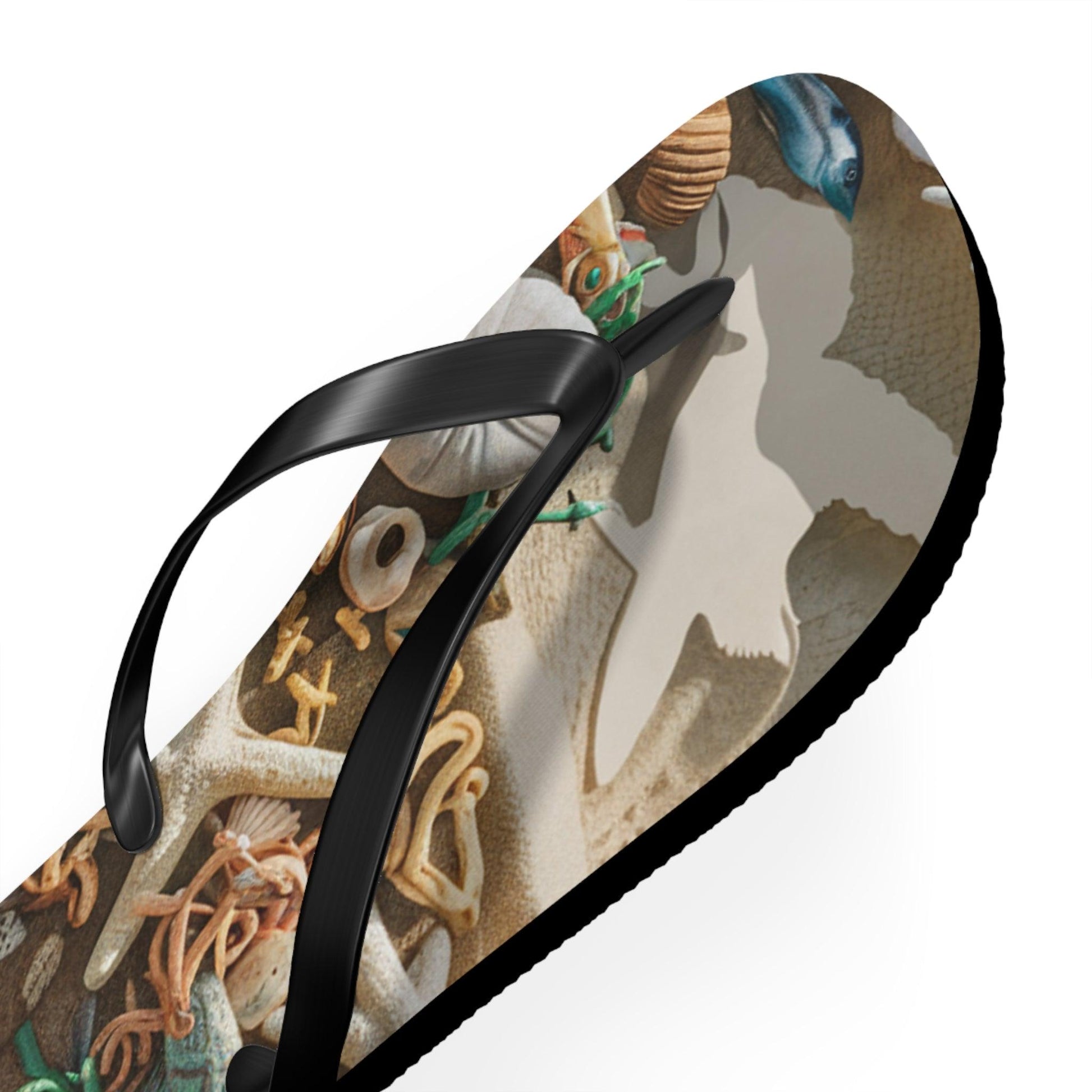 Seashell and Seagull Inspired Flip Flops v4, Express Your Beach Loving Self - Coastal Collections