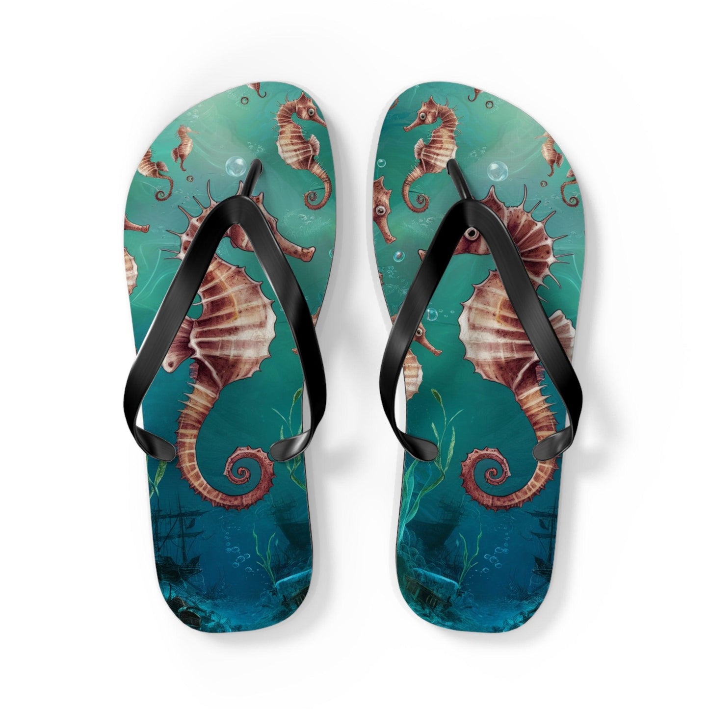 Seahorse Inspired Flip Flops, Express Your Beach Loving Self - Coastal Collections