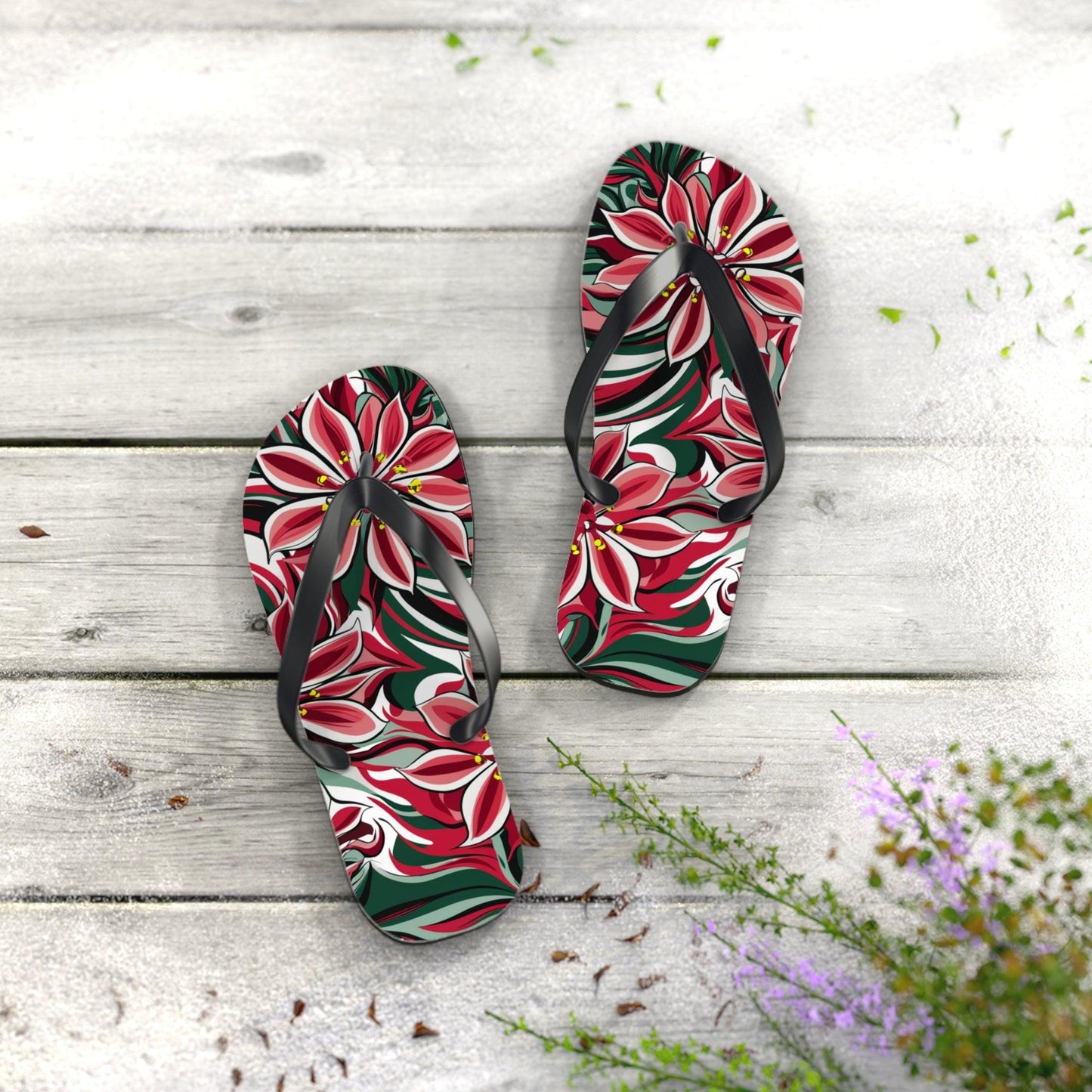 Oleander Flower Inspired Flip Flops, Express Your Beach Loving Self - Coastal Collections