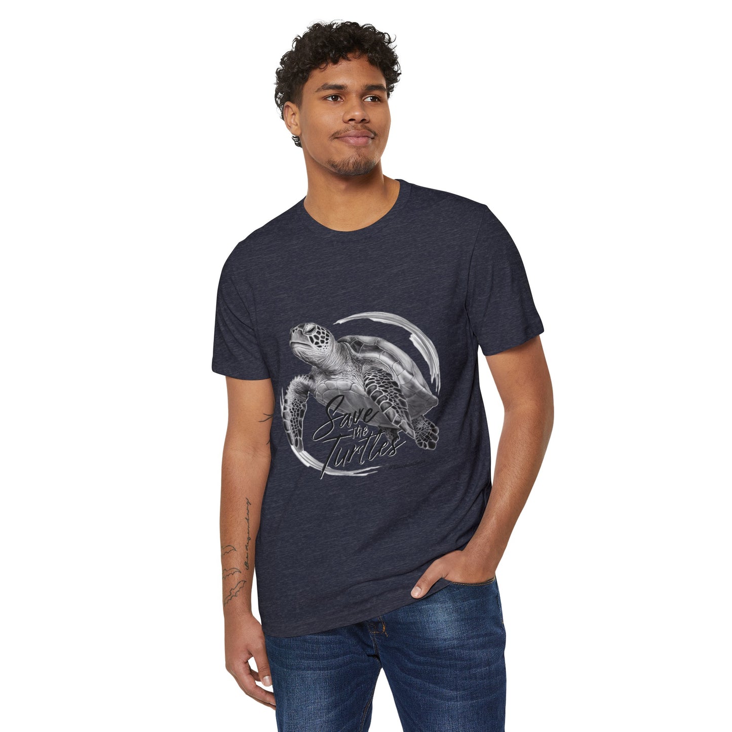 Save the Turtles Unisex Recycled Organic T-Shirt (Print on Front)