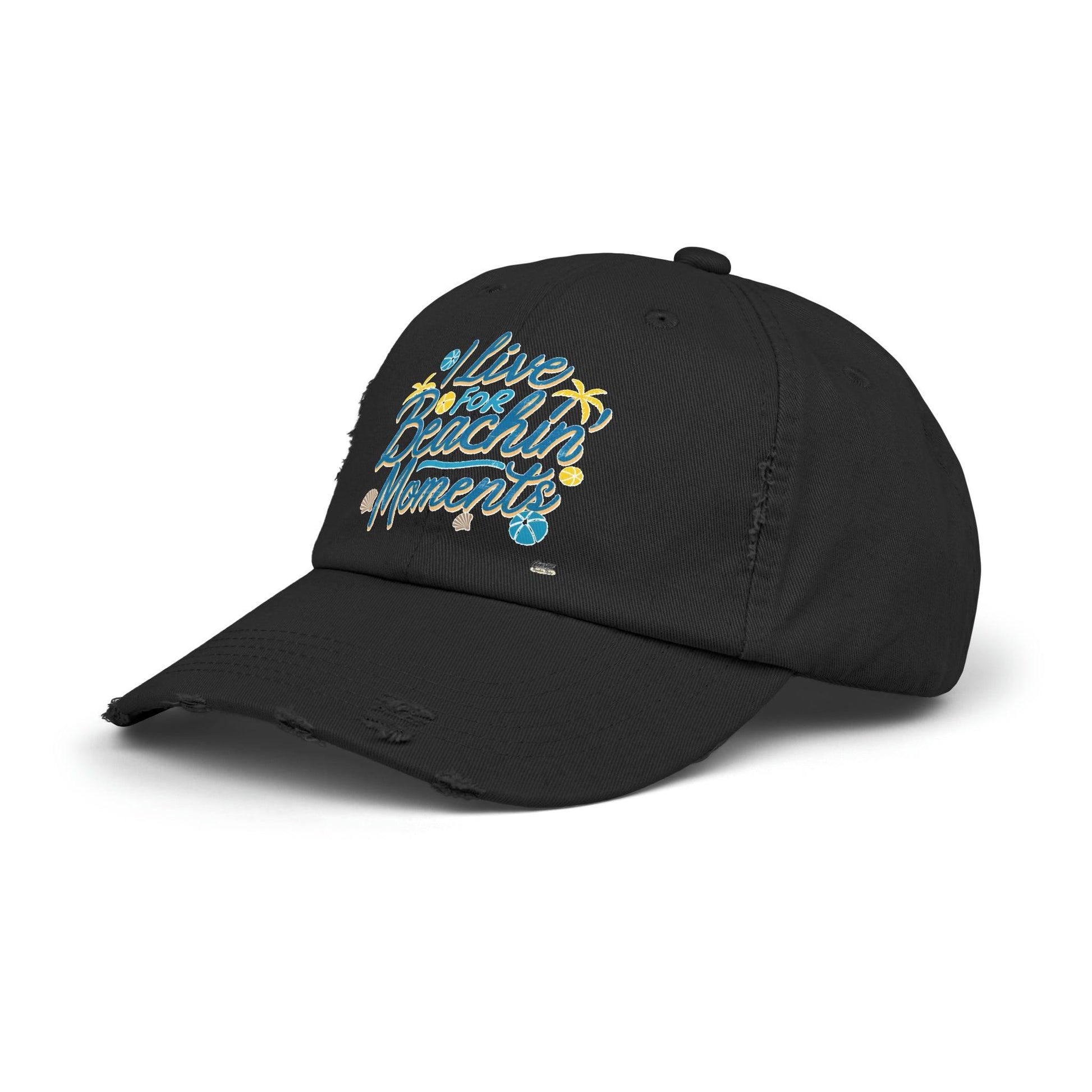 I Live For Beachin Moments Distressed Cap, Casual Beach Hat - Coastal Collections