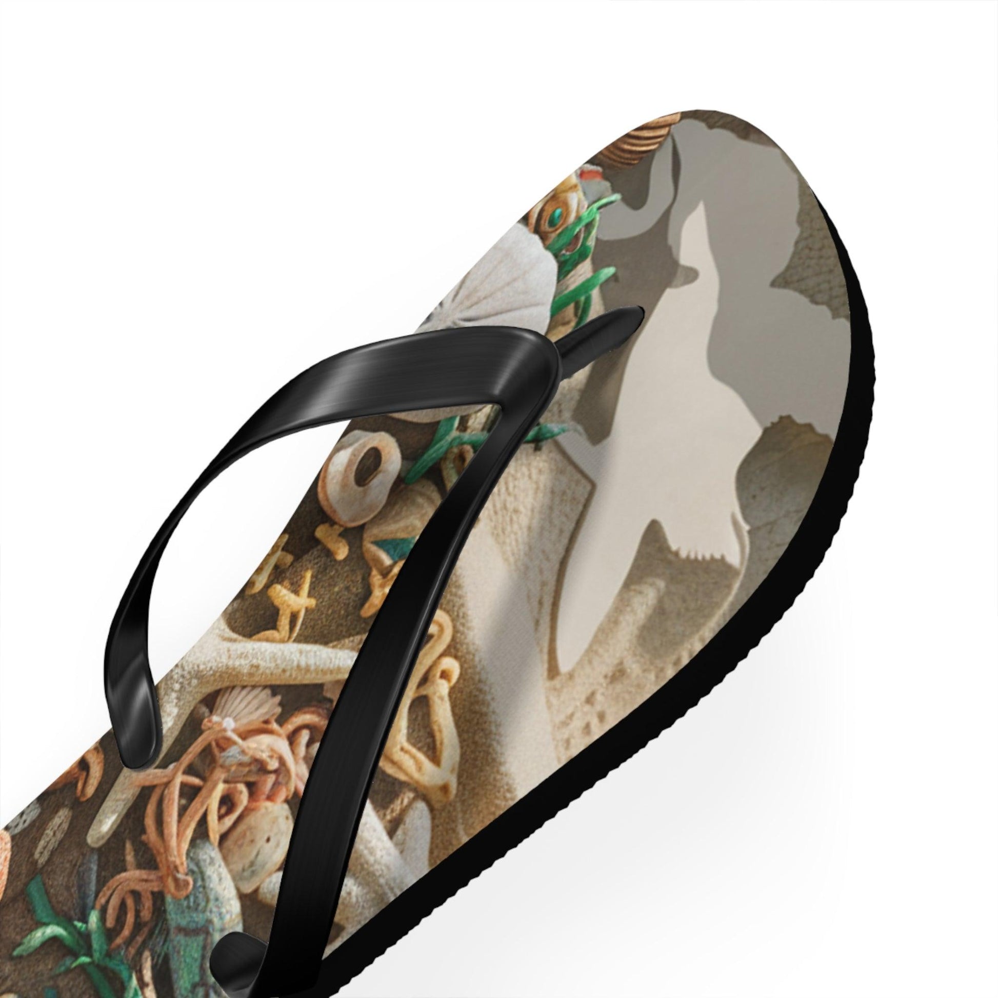 Seashell and Seagull Inspired Flip Flops v4, Express Your Beach Loving Self - Coastal Collections