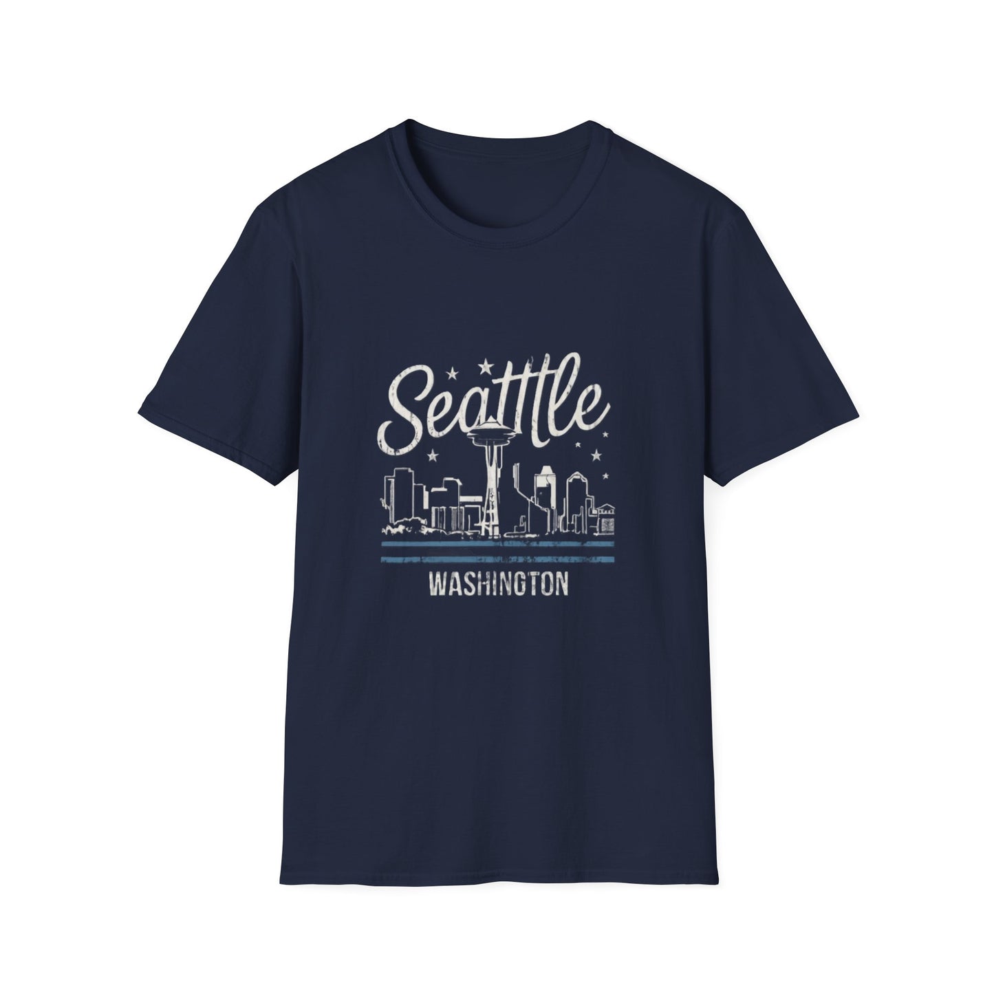 Seattle Washington Skyscape - Unisex Softstyle T-Shirt