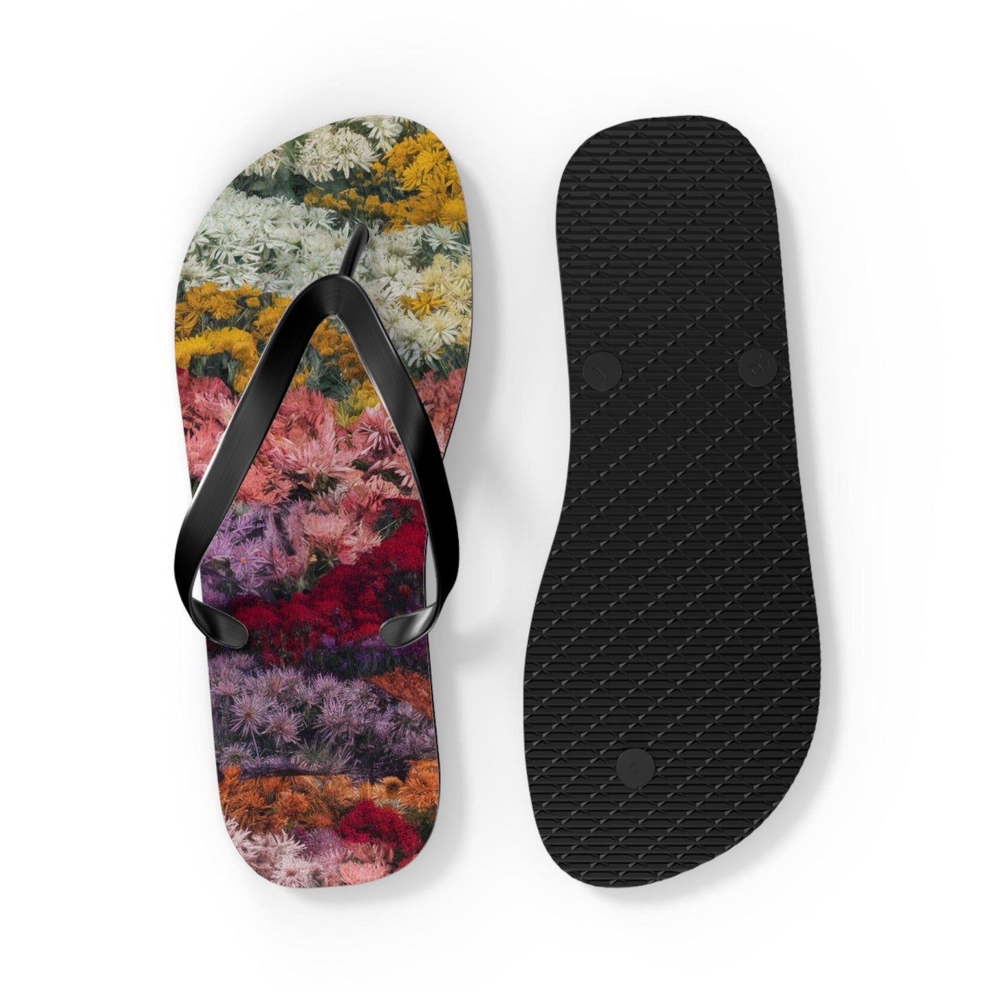 Yarrow Bouquet Flower Inspired Flip Flops, Express Your Beach Loving Self - Coastal Collections