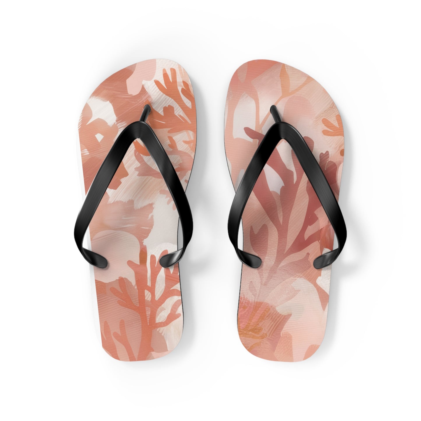 Coral Abstract Beach - Flip Flops, Sandals