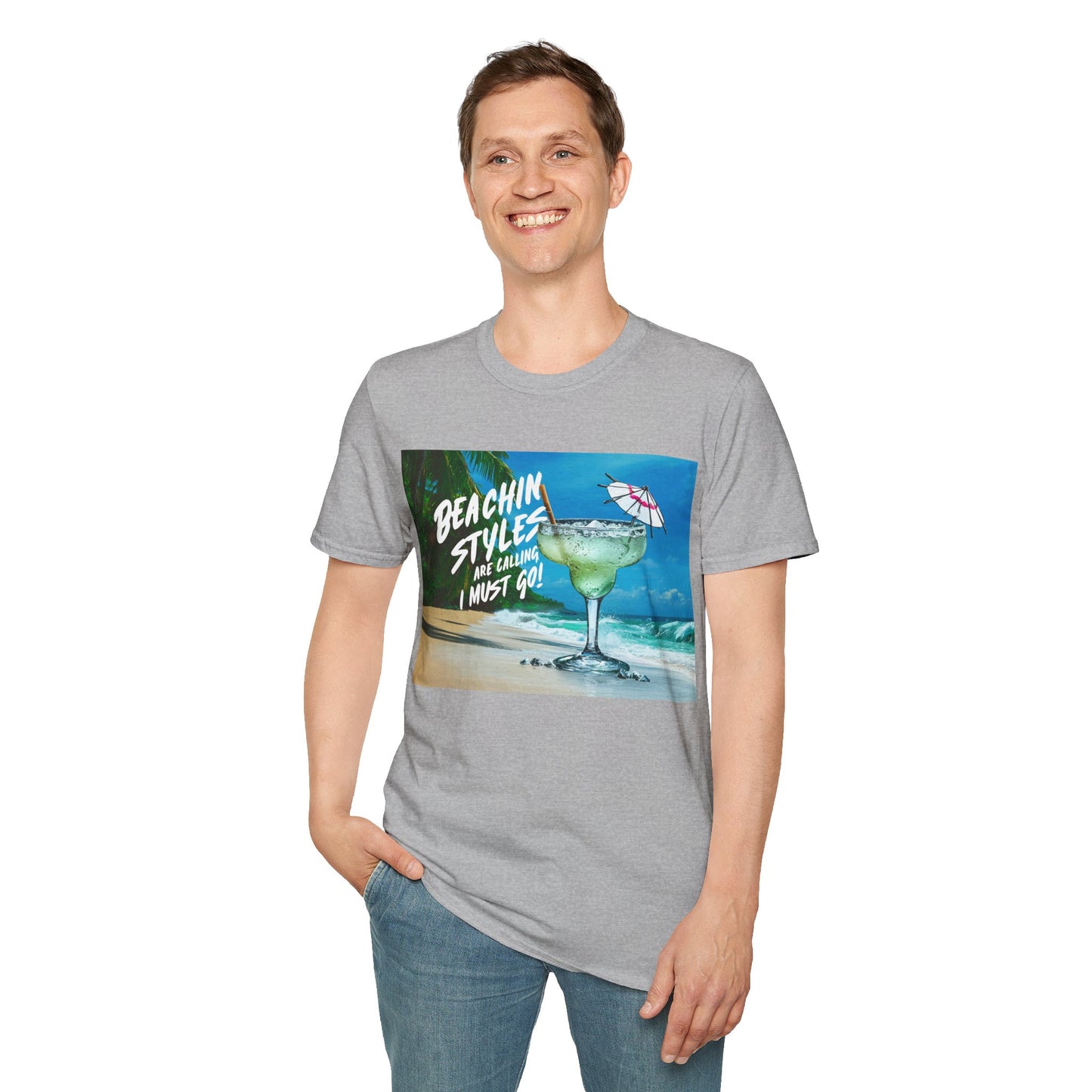 The Beach is Calling, I Must Go, Margarita - Unisex Softstyle T-Shirt