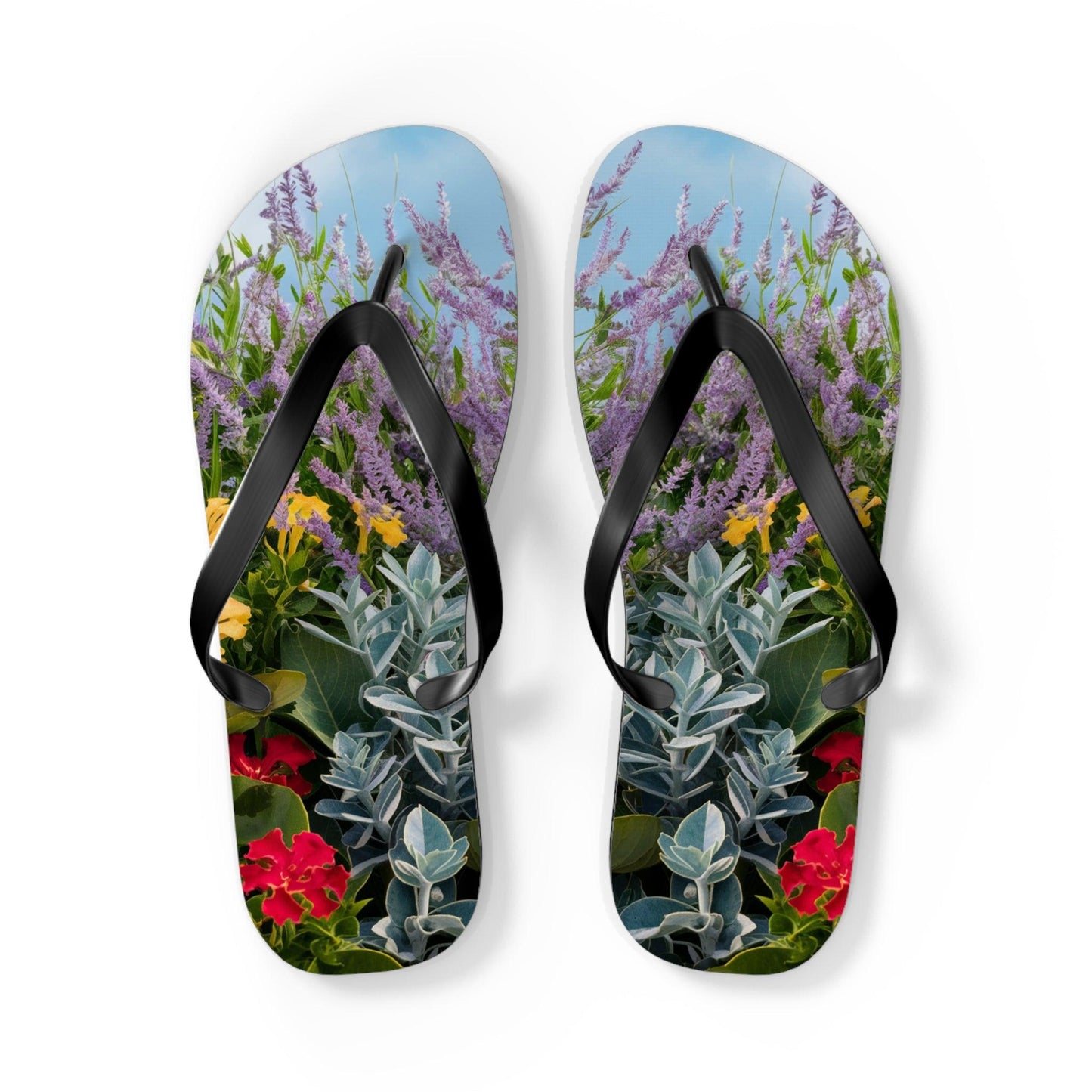 Sea Lavendar, Holly and Lantana Flower Inspired Flip Flops, Express Your Beach Loving Self - Coastal Collections