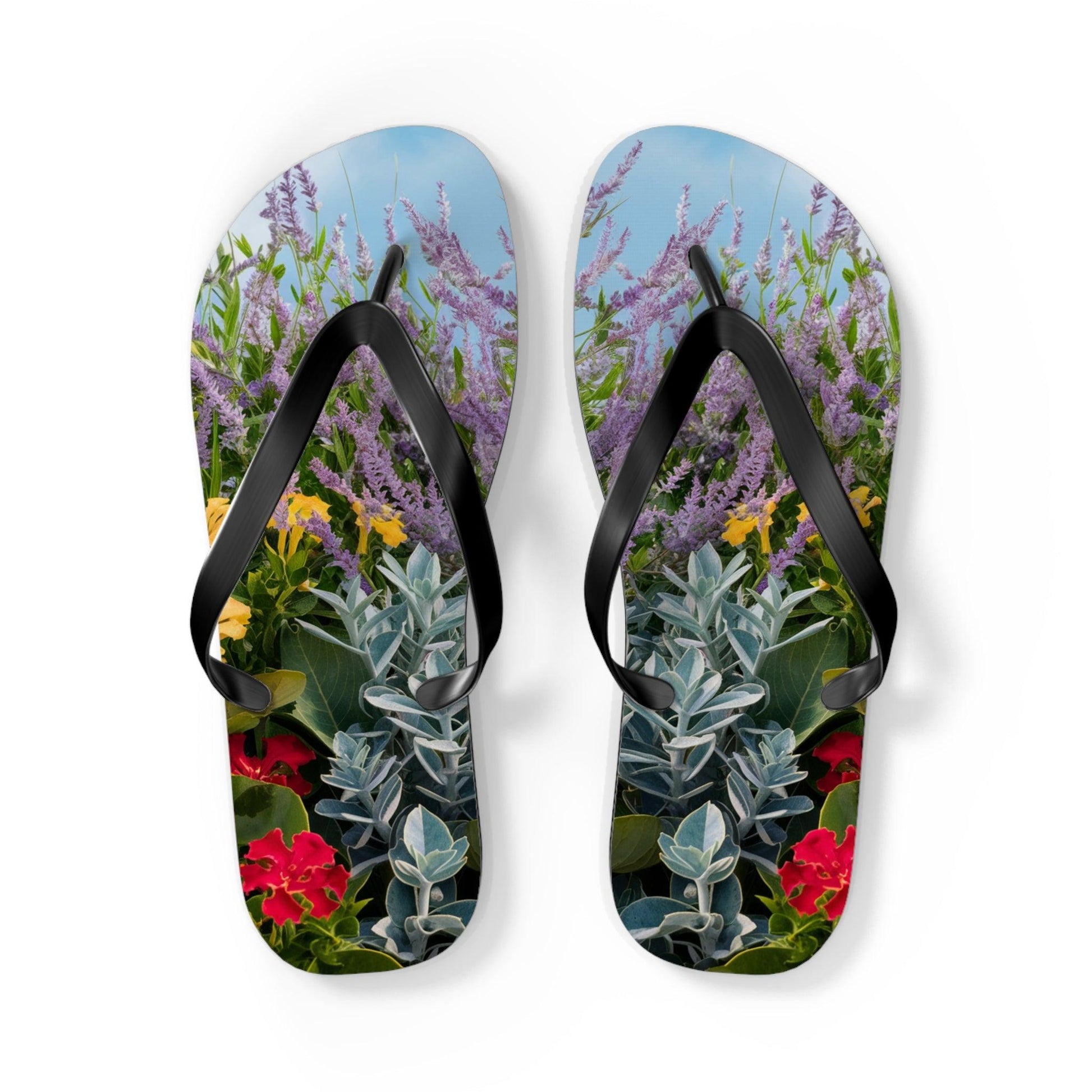 Sea Lavendar, Holly and Lantana Flower Inspired Flip Flops, Express Your Beach Loving Self - Coastal Collections