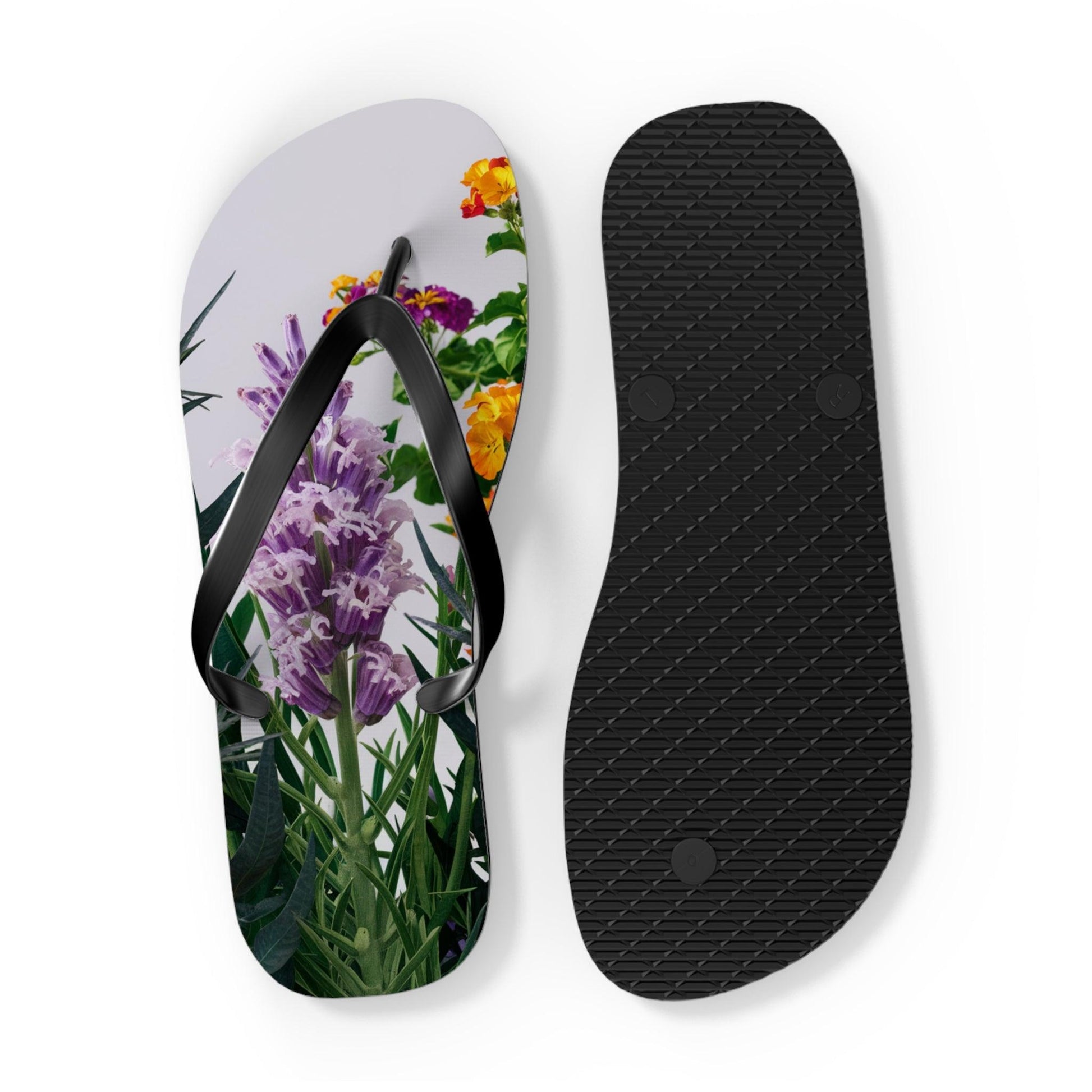 Sea Lavendar with purple hues flower bouquet Inspired Flip Flops, Express Your Beach Loving Self - Coastal Collections