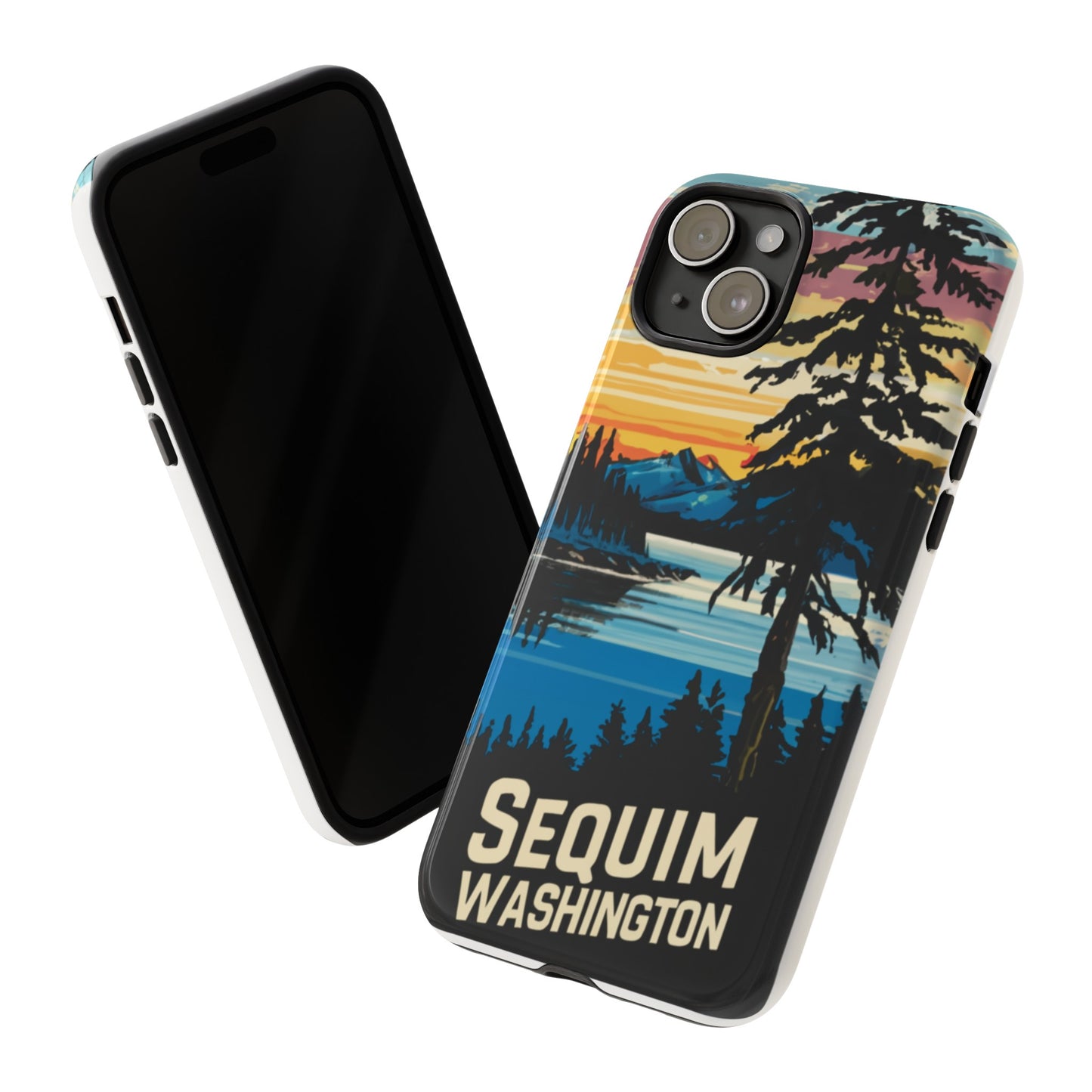 Sequim Washington Sunset Bay & Douglas Fir Protective Phone Case