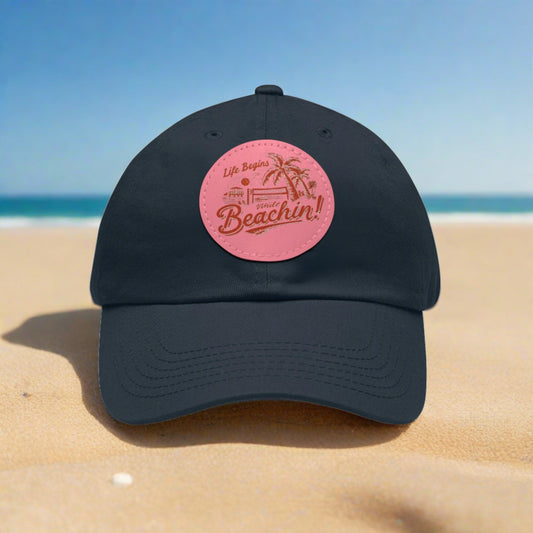 Life Begins While Beachin, Hot Moms Beach Cap, Beach Hair Day Hat - Coastal Collections