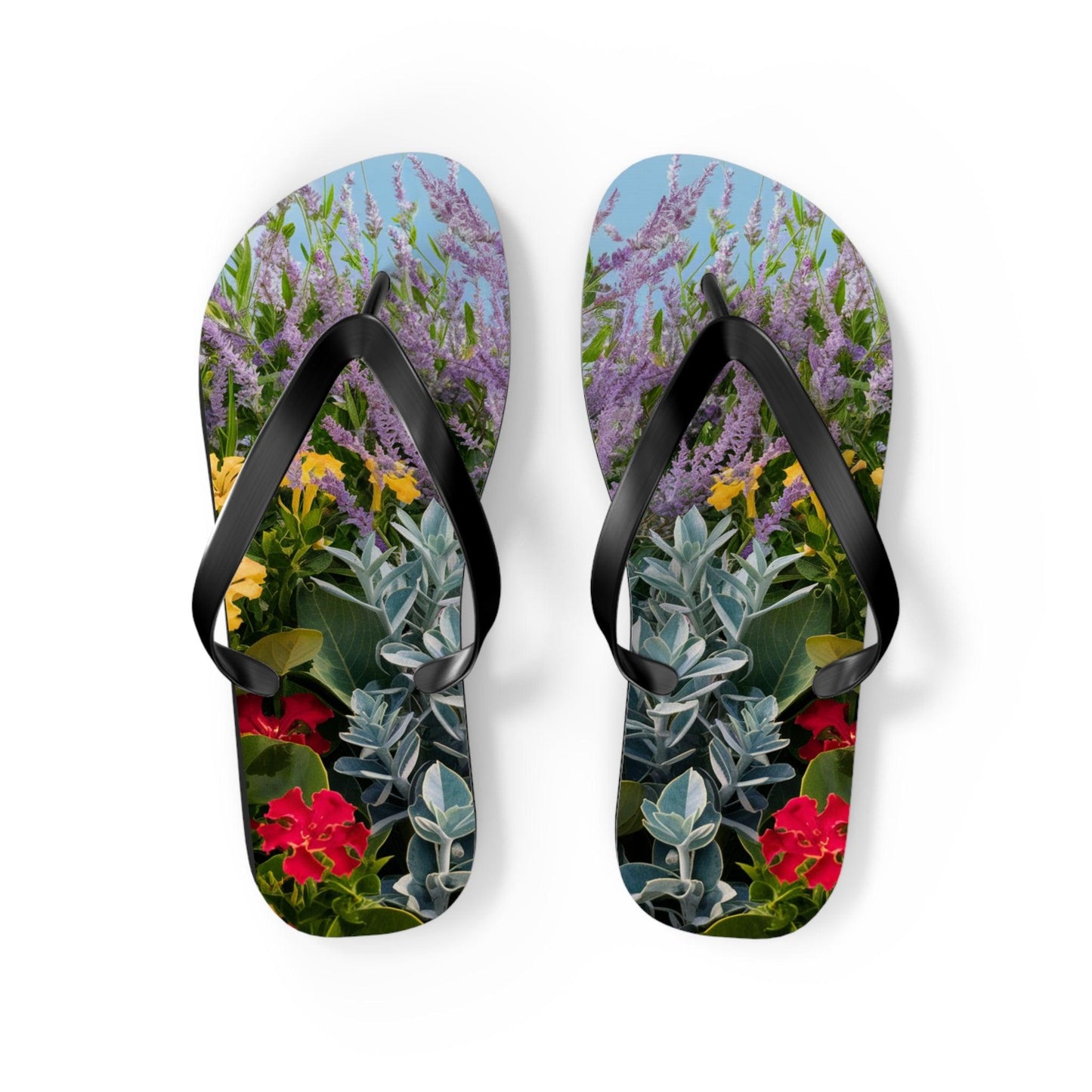 Sea Lavendar, Holly and Lantana Flower Inspired Flip Flops, Express Your Beach Loving Self - Coastal Collections