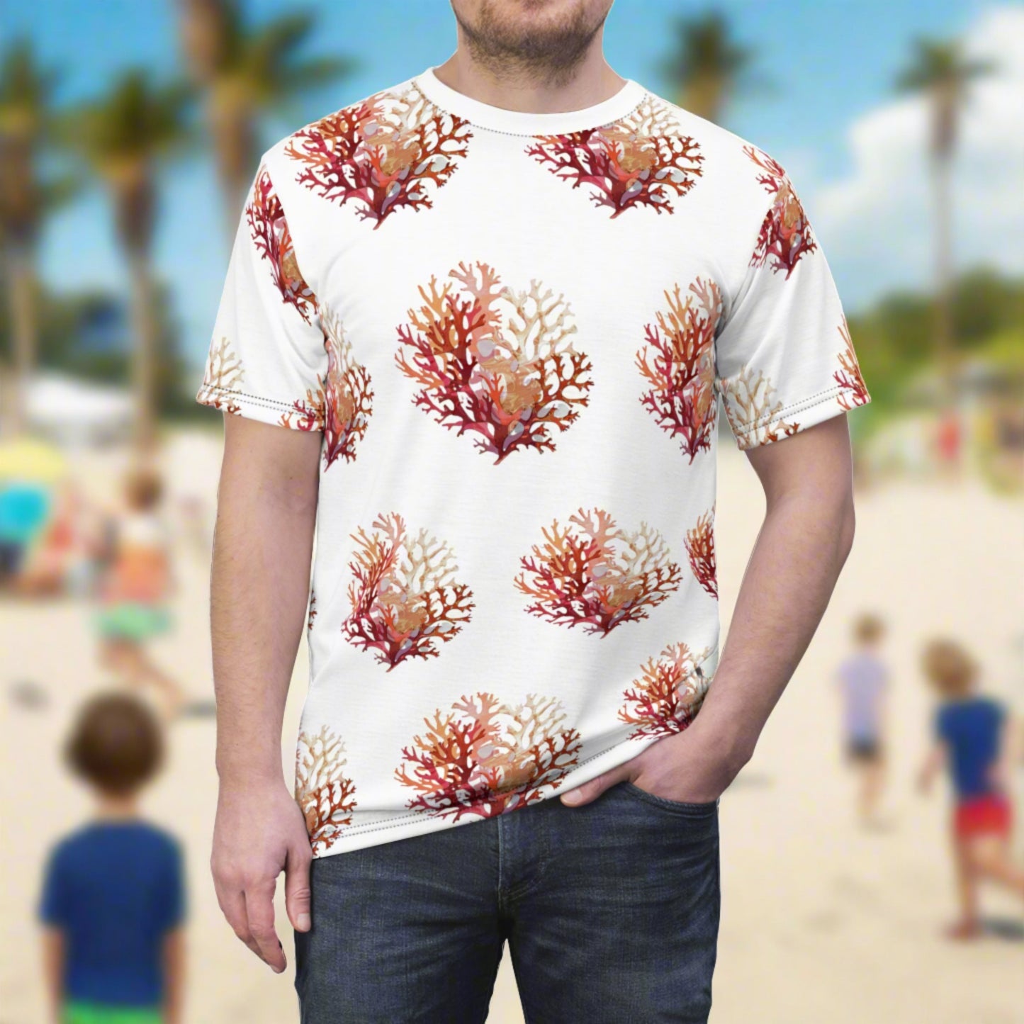 Ocean Coral White - Men's Tee