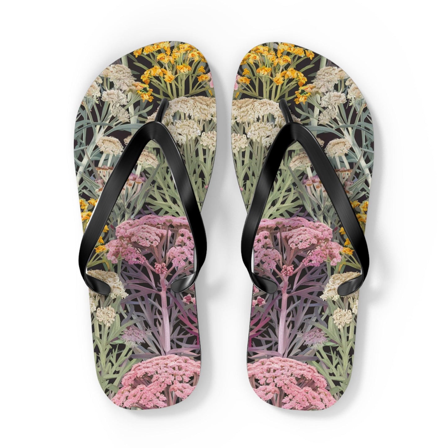 Yarrow Flower Inspired Flip Flops, Express Your Beach Loving Self - Coastal Collections